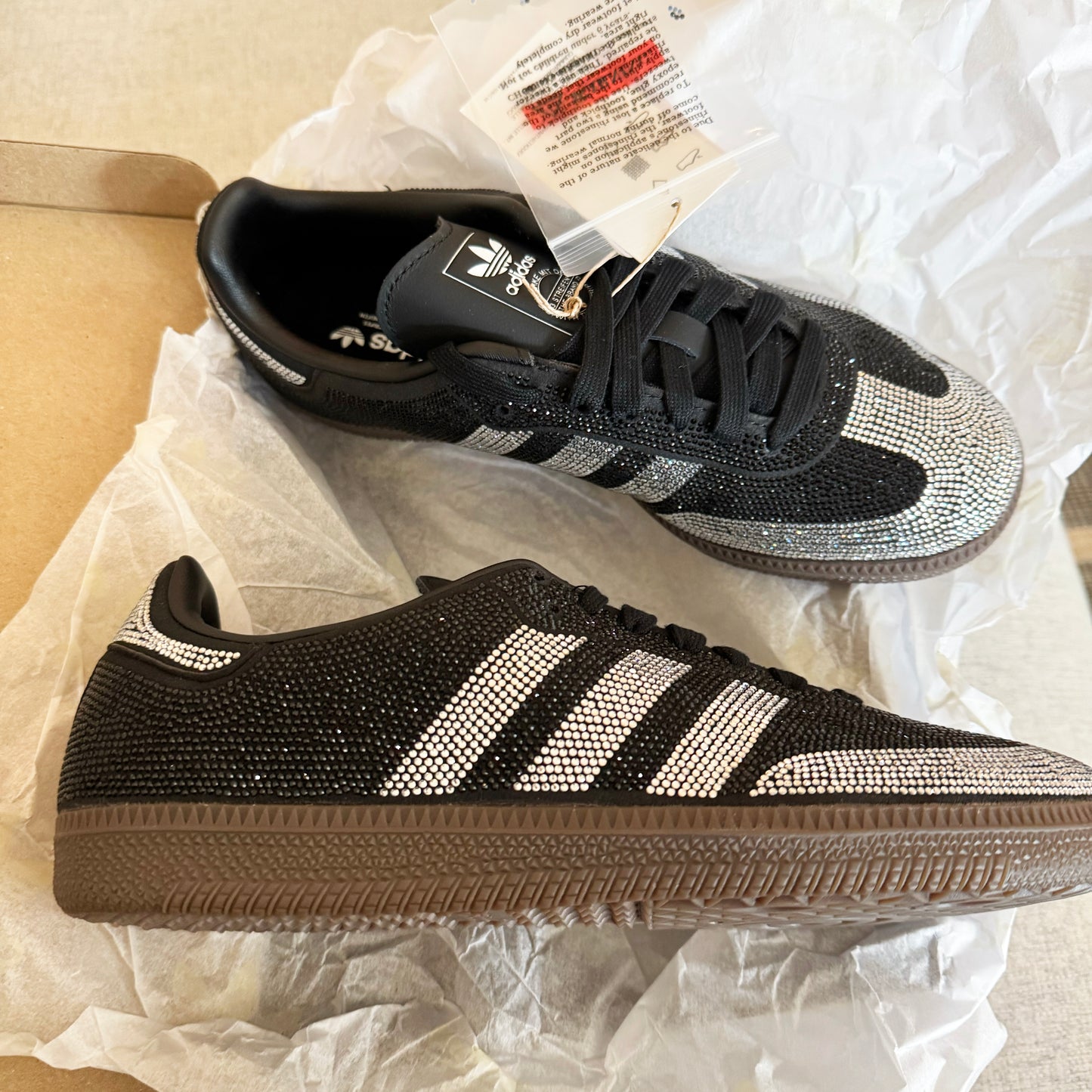 Adidas Samba OG Rhinestone Sneaker in Black, size 7 (fits 7.5)