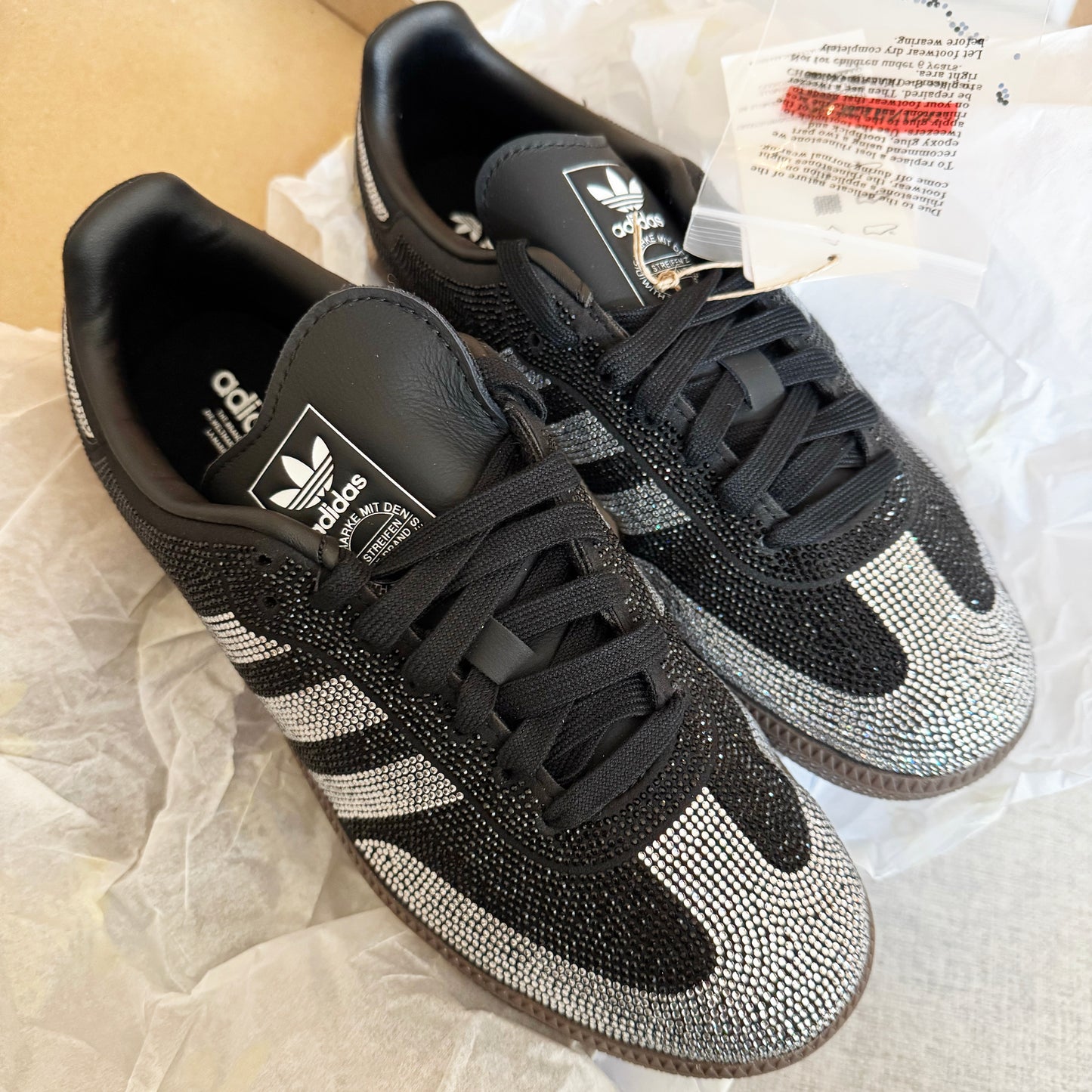 Adidas Samba OG Rhinestone Sneaker in Black, size 7 (fits 7.5)