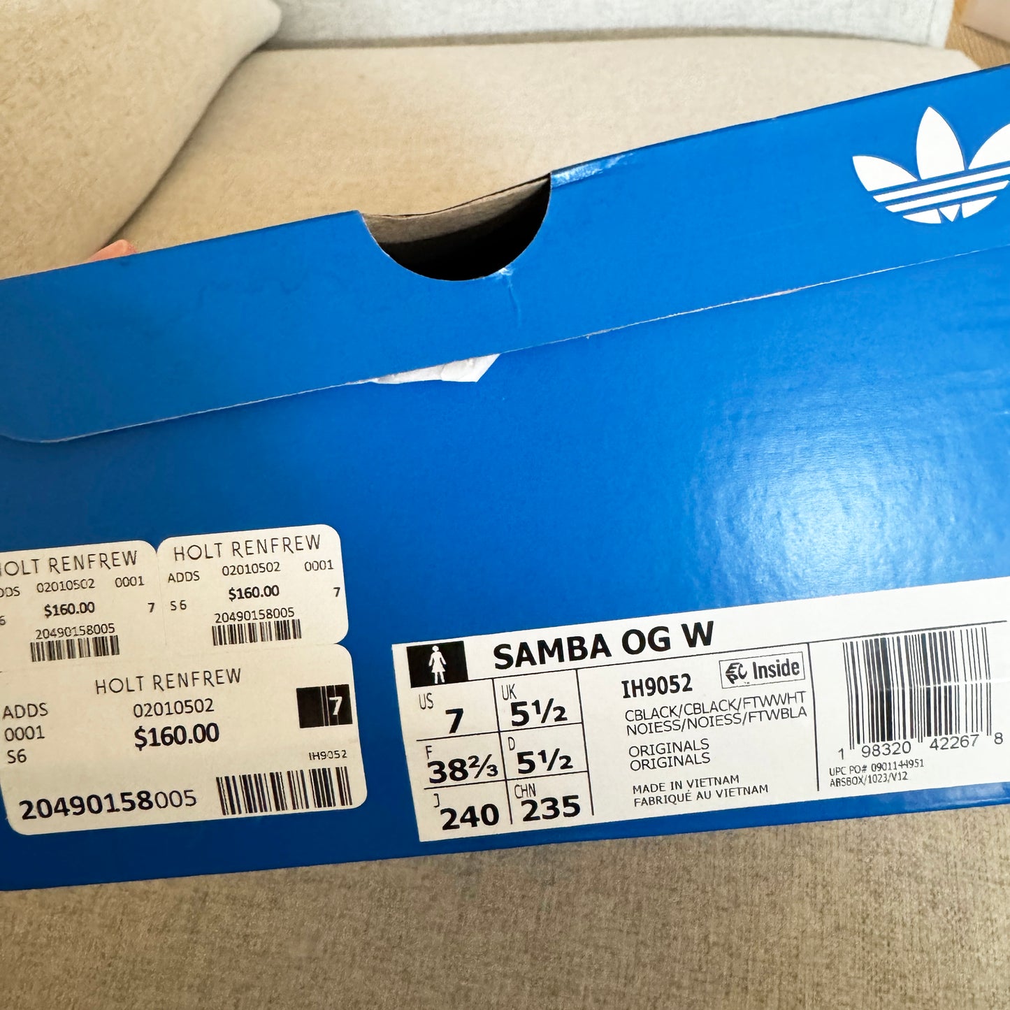 Adidas Samba OG Rhinestone Sneaker in Black, size 7 (fits 7.5)