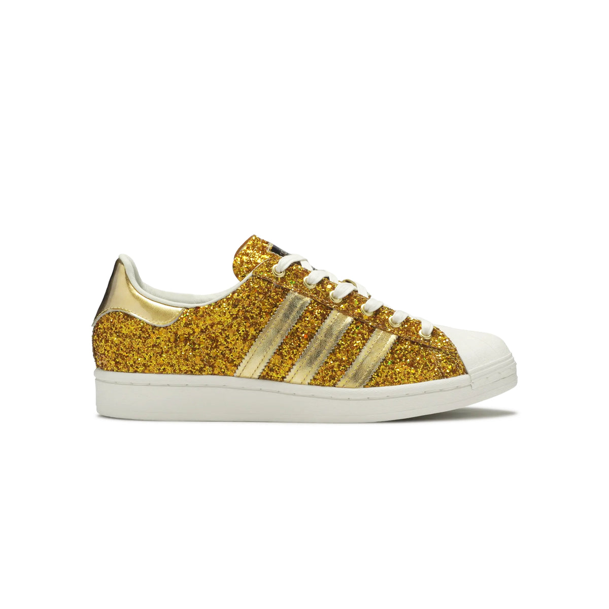 Adidas Superstar "Sparkling Pro Sample" in Gold, size 7.5