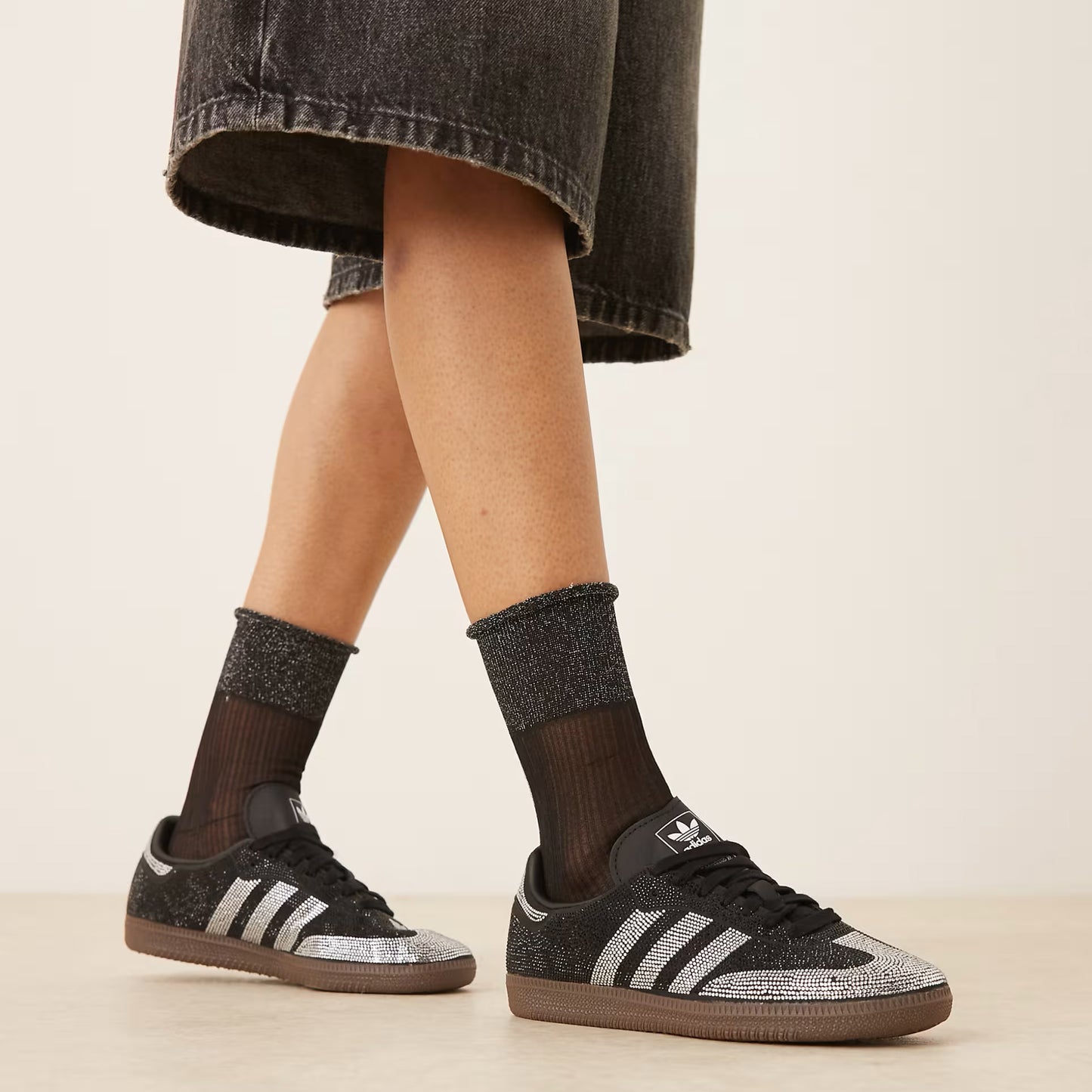 Adidas Samba OG Rhinestone Sneaker in Black, size 7 (fits 7.5)