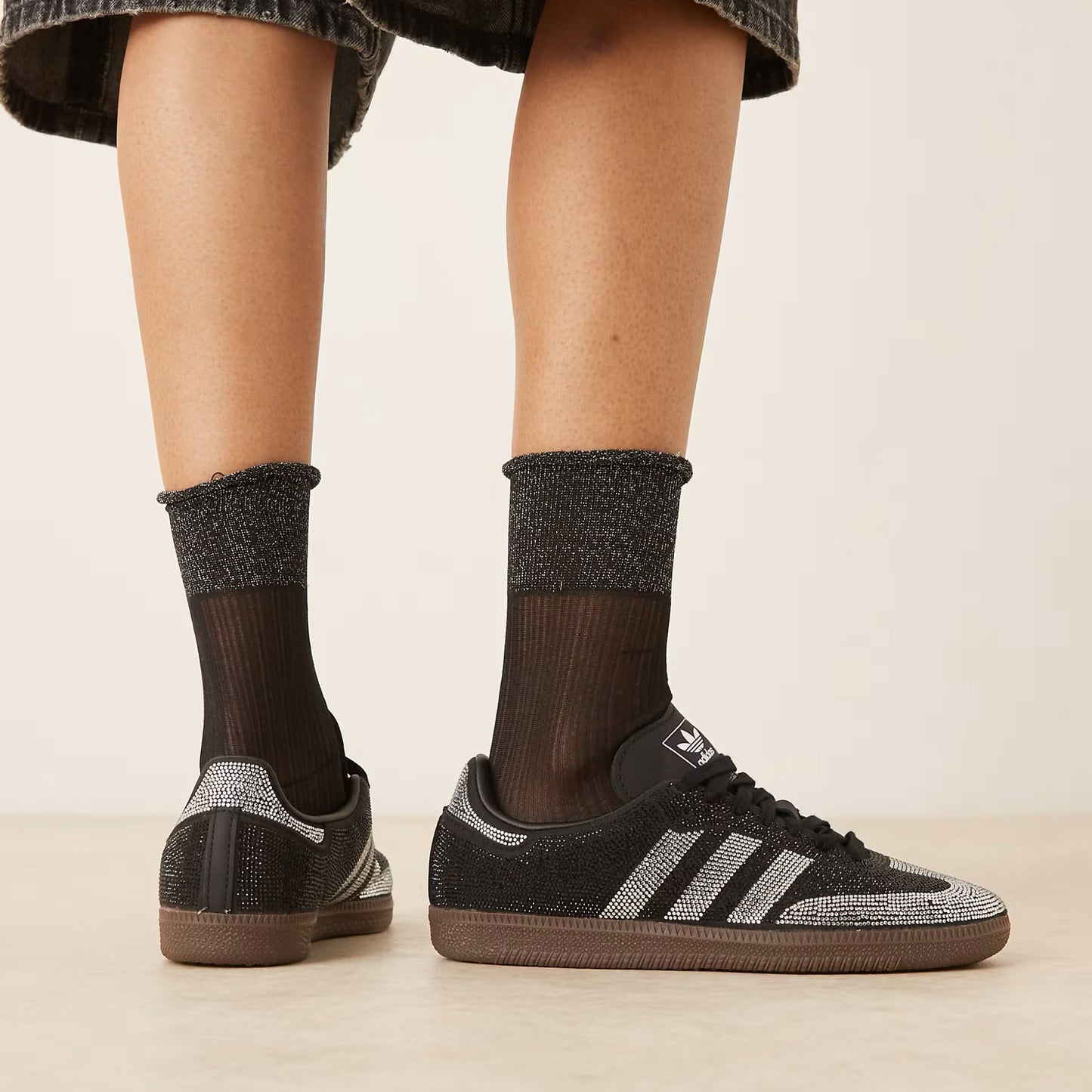 Adidas Samba OG Rhinestone Sneaker in Black, size 7 (fits 7.5)