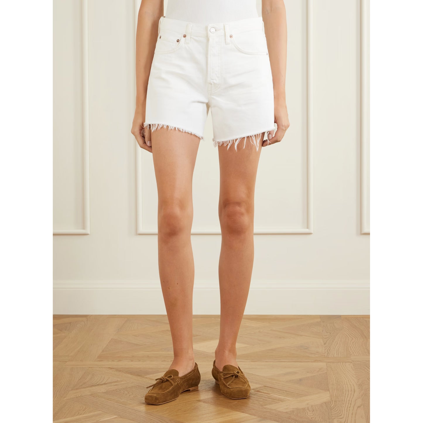 AGOLDE "Parker Long" Jean Shorts in "Pannacotta", size 25