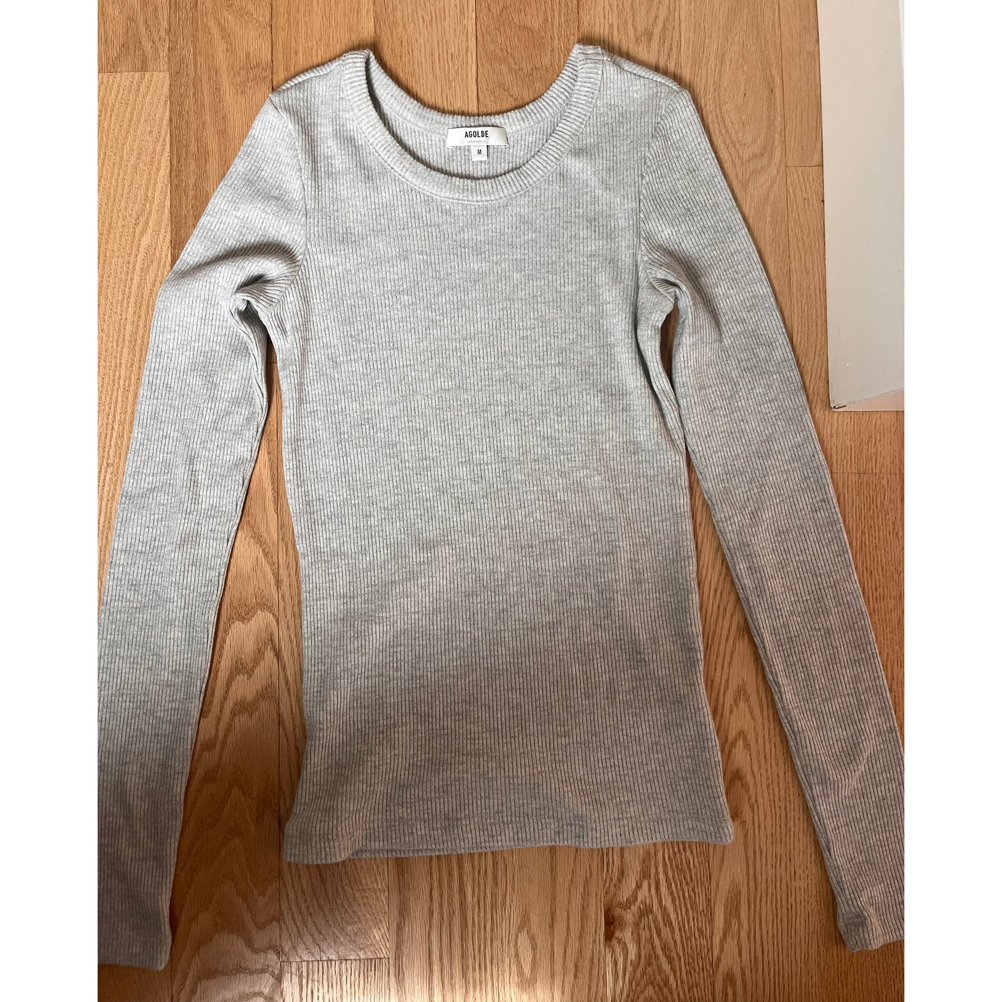 AGOLDE "Maya" Long Sleeve Rib Tee, size Medium (fits size small)