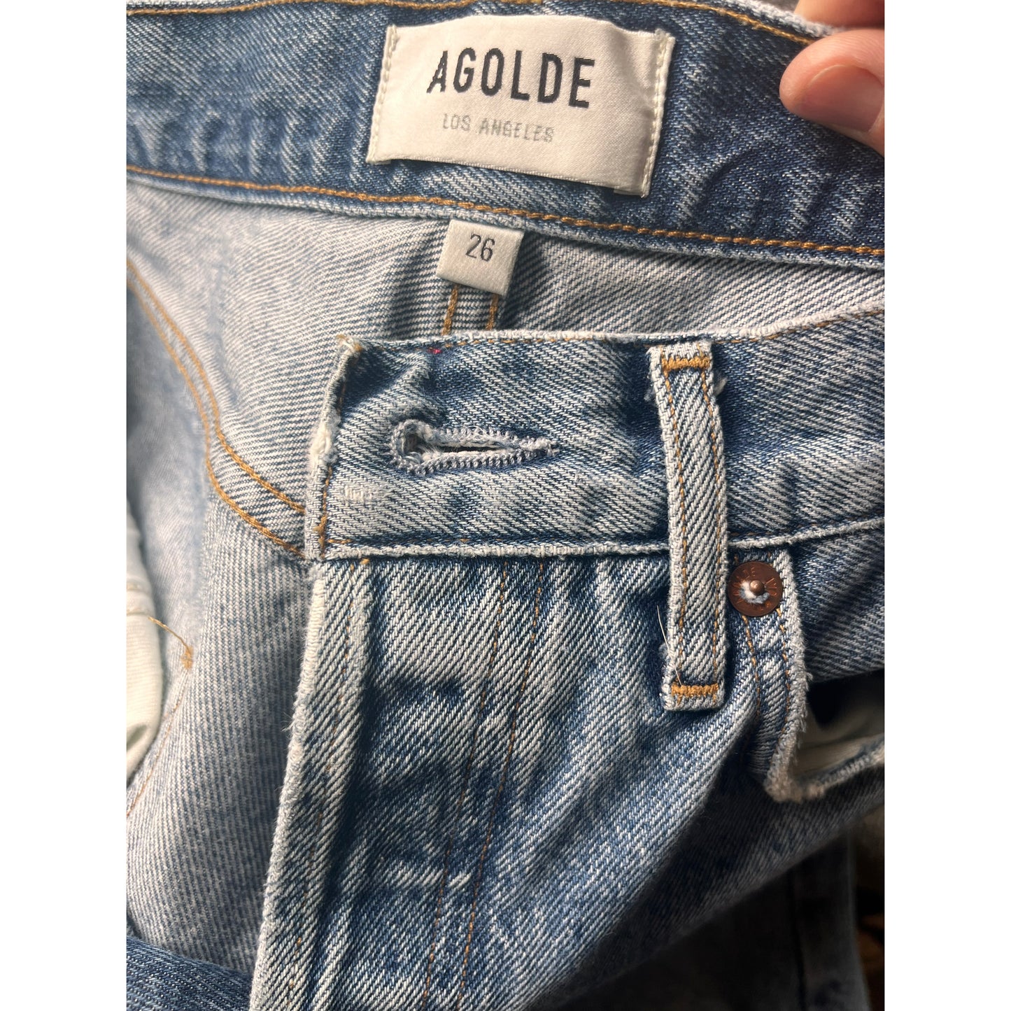 Agolde "Riley" Jean in "Endless" Blue, size 26