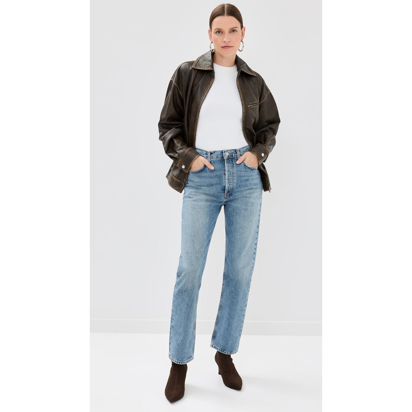 AGOLDE 90's Pinch Waist Jeans in "Navigate", size 34