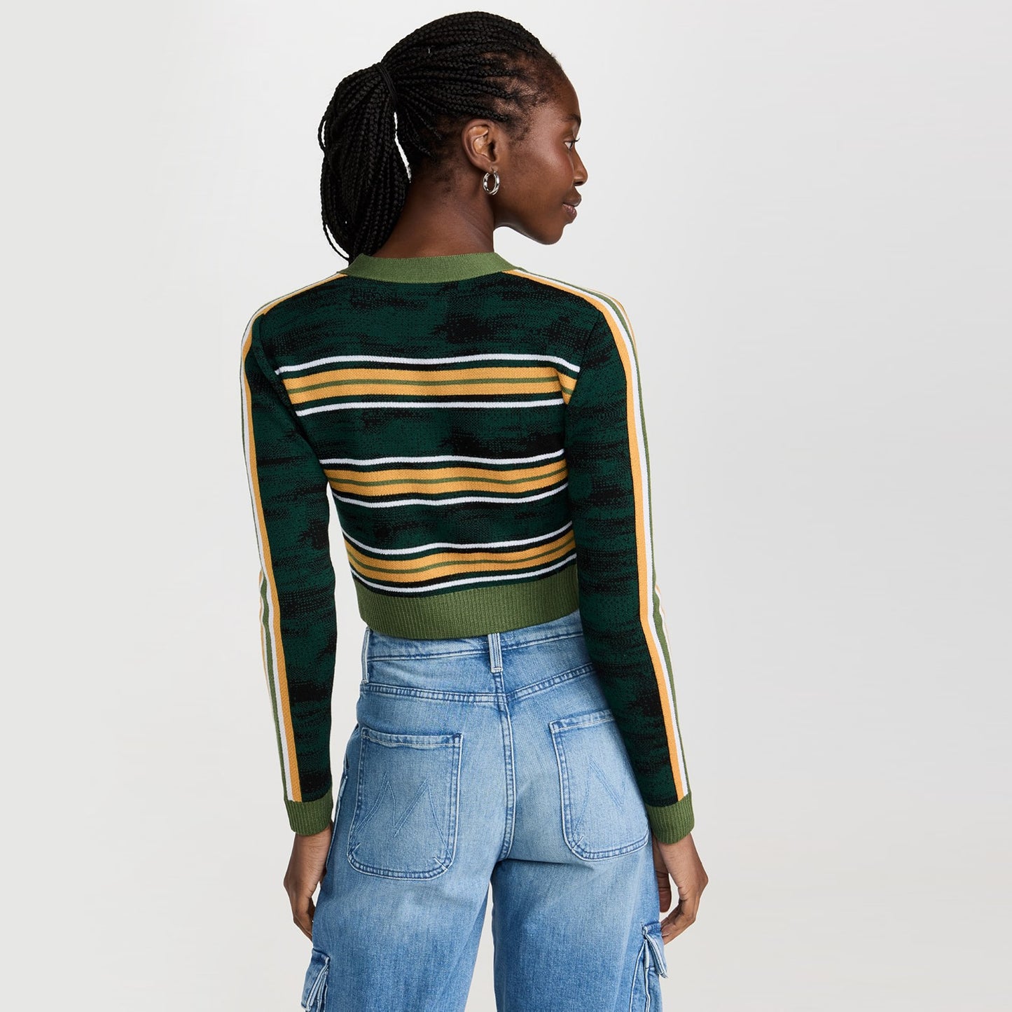 Ahluwalia "Augusta" Cardigan in Green Stripe, size 16 (fits XL)