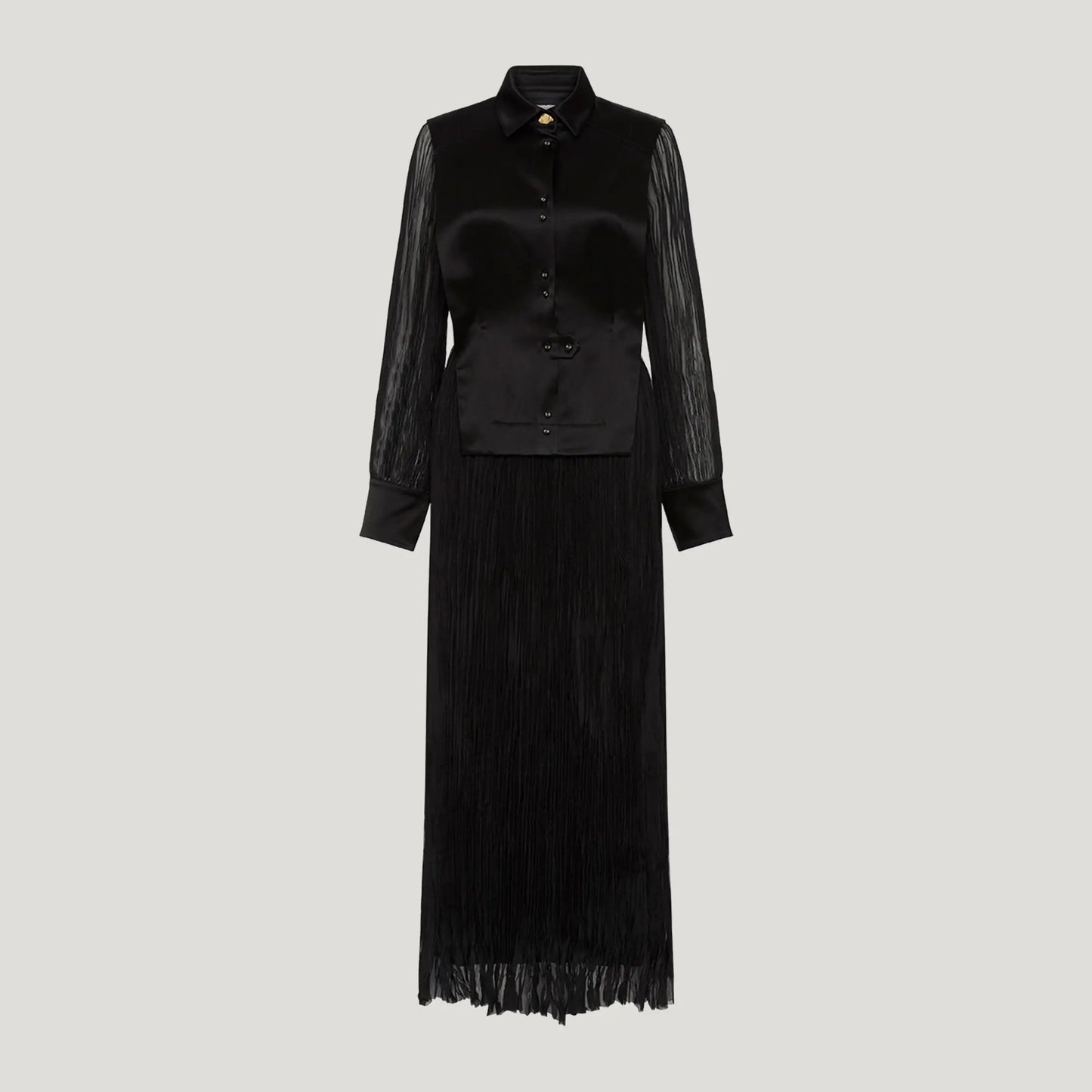 AJE "Aerial" Bib Front Maxi Dress in Black, size 8UK/4US