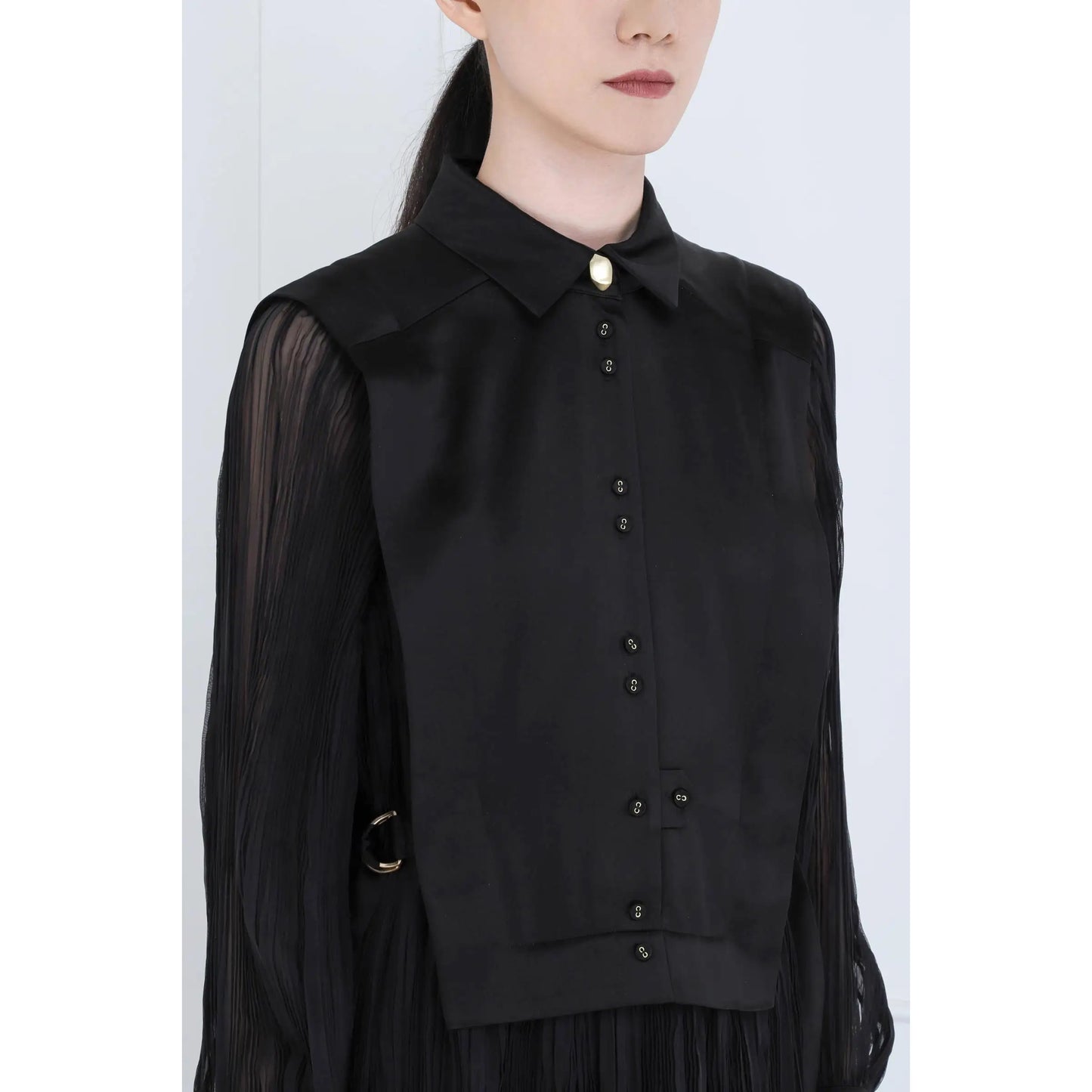 AJE "Aerial" Bib Front Maxi Dress in Black, size 8UK/4US