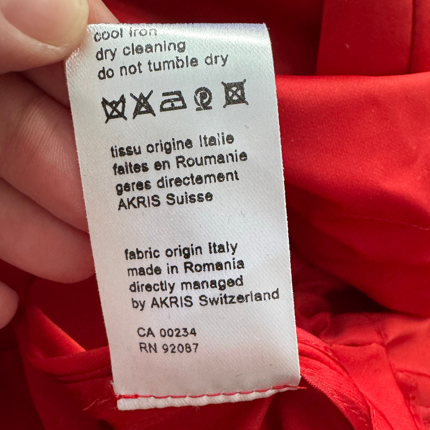 Akris Punto Red Flared Rain Jacket, size 8 (fits 6/8)