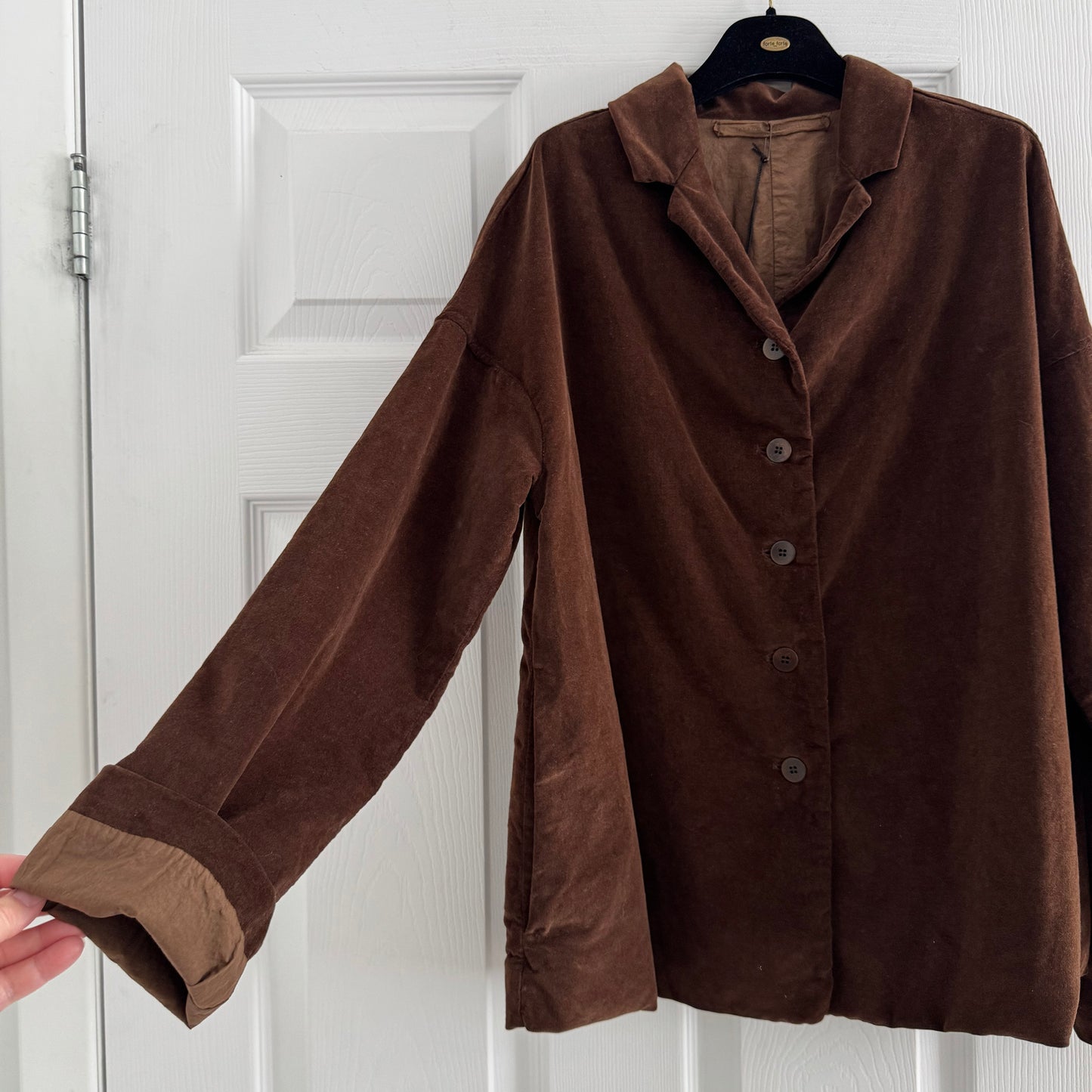 Album di Famiglia Velvet Loose Blazer in "Coffee", size Small