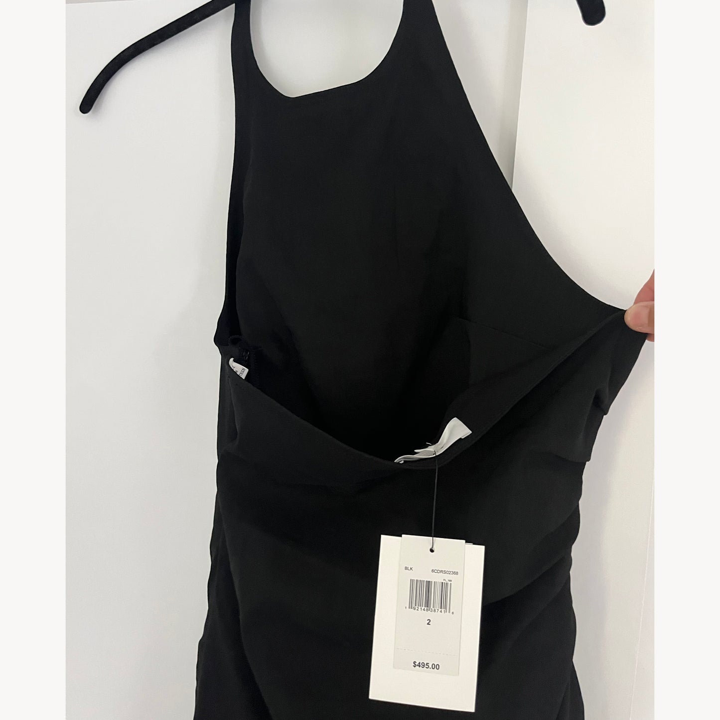 A.L.C. "Sylvie" Linen Midi Halter Dress in Black, size 2