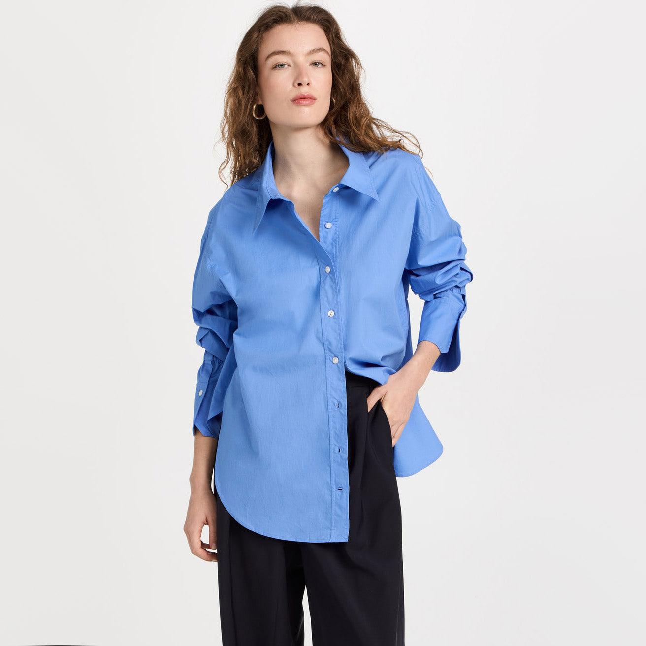 A.L.C. "Monica" Blue Poplin Shirt, size 4 (fits oversize!!)