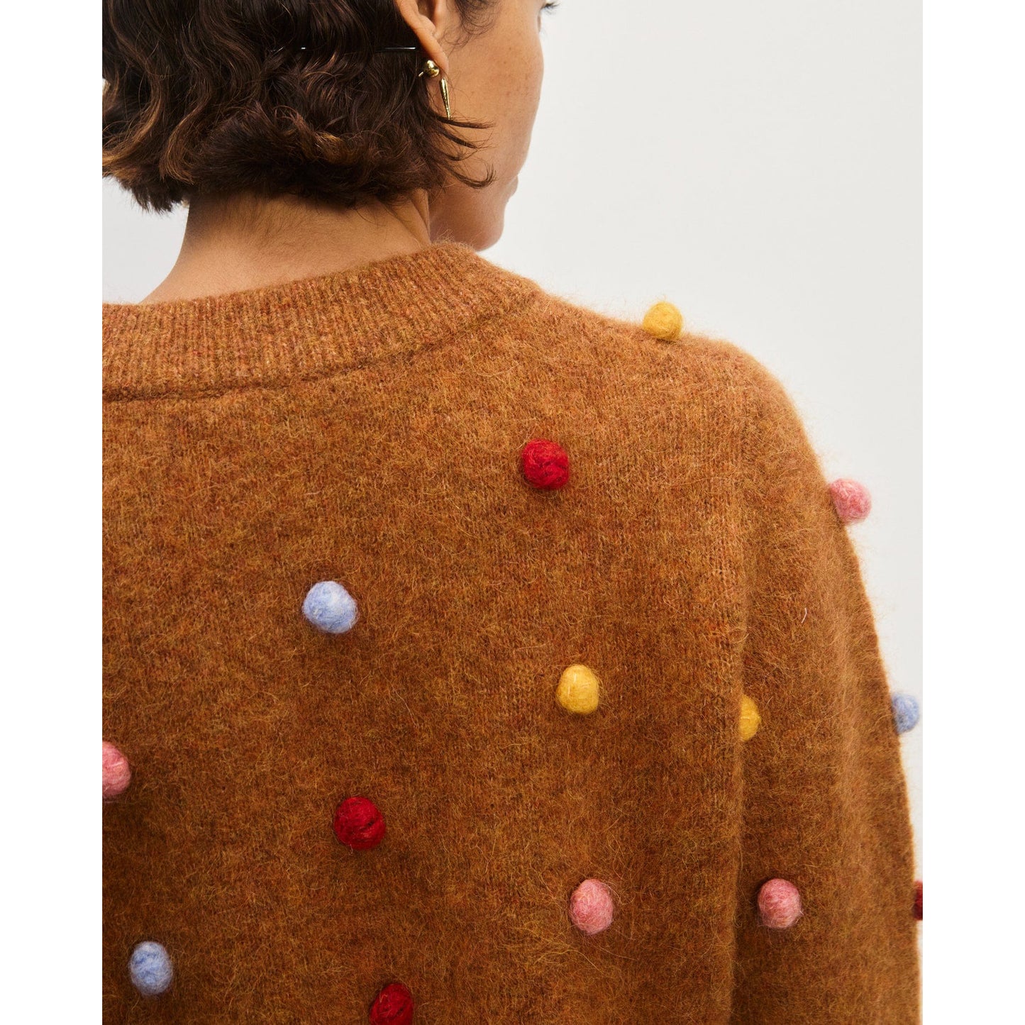 Alémais "Elia" Cropped Cardigan in Tobacco, size Small