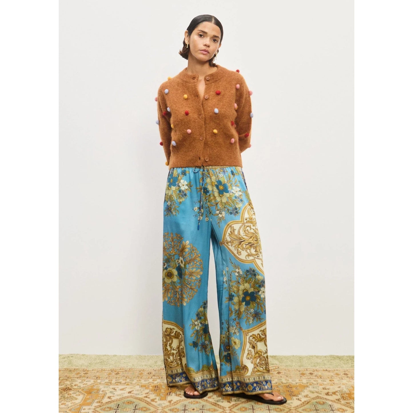 Alémais "Elia" Cropped Cardigan in Tobacco, size Small