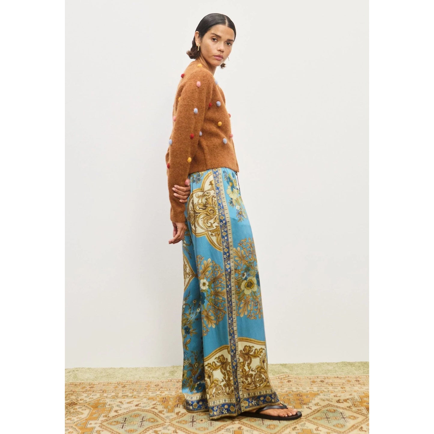 Alémais "Elia" Cropped Cardigan in Tobacco, size Small