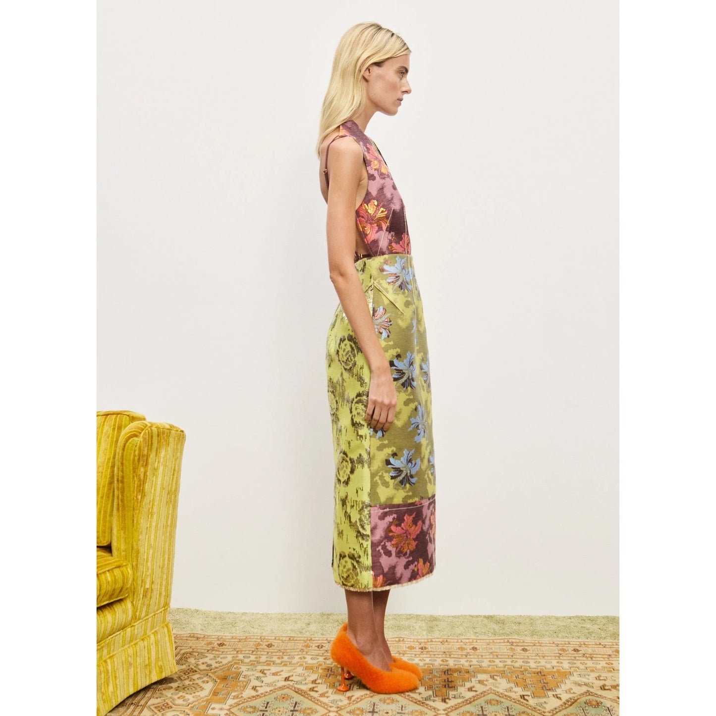 Alemais "Adriana" Jacquard Open Back Dress, size 4