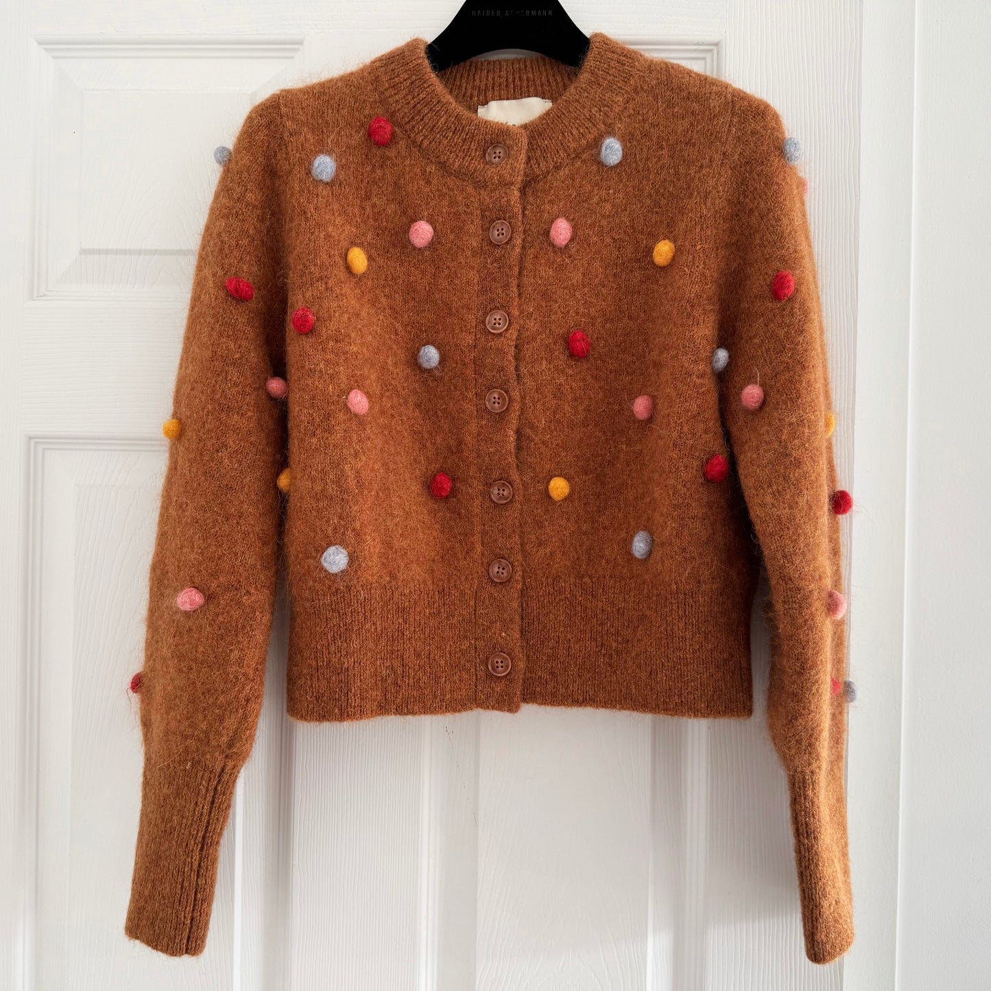 Alémais "Elia" Cropped Cardigan in Tobacco, size Small