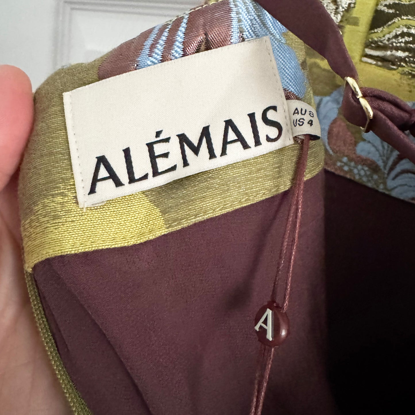 Alemais "Adriana" Jacquard Open Back Dress, size 4