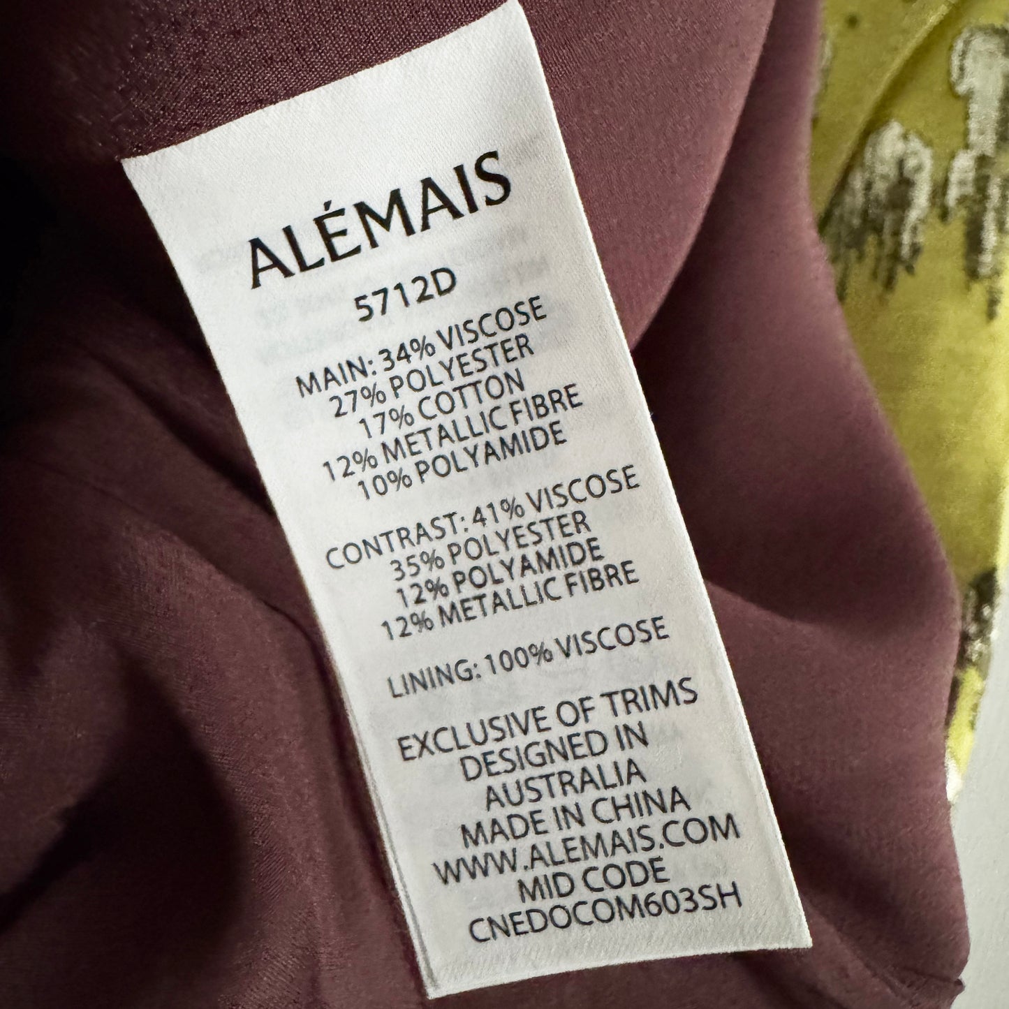 Alemais "Adriana" Jacquard Open Back Dress, size 4