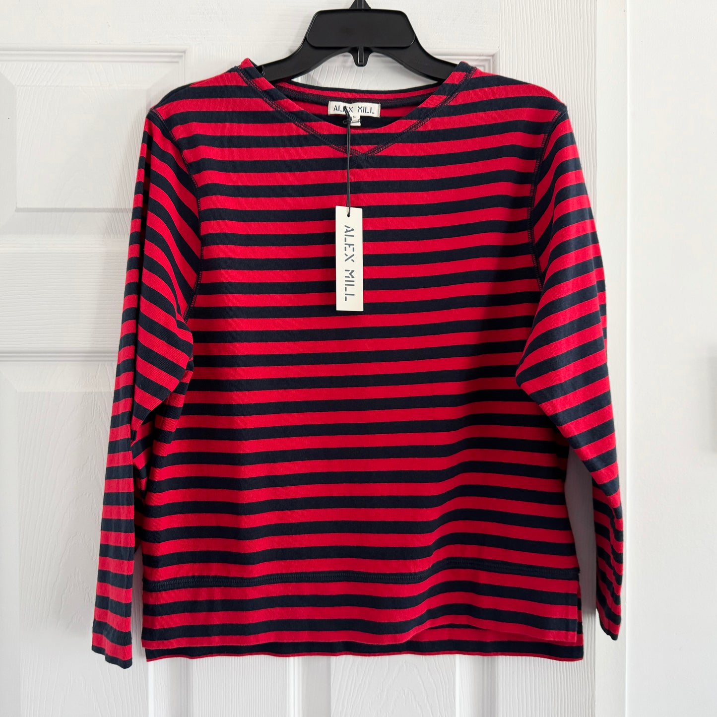 Alex Mill "Lakeside" Stripe Tee in Red/Blue, size Small