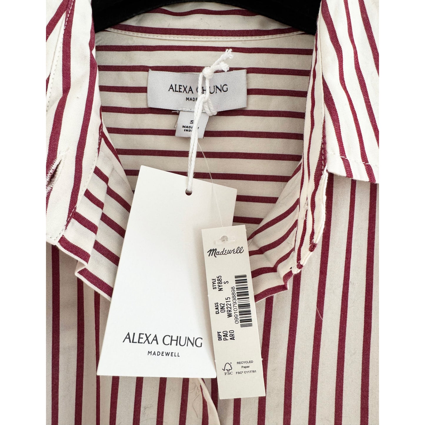 Alexa Chung x Madewell "Lou" Poplin Shirt in "Aroma", size Small
