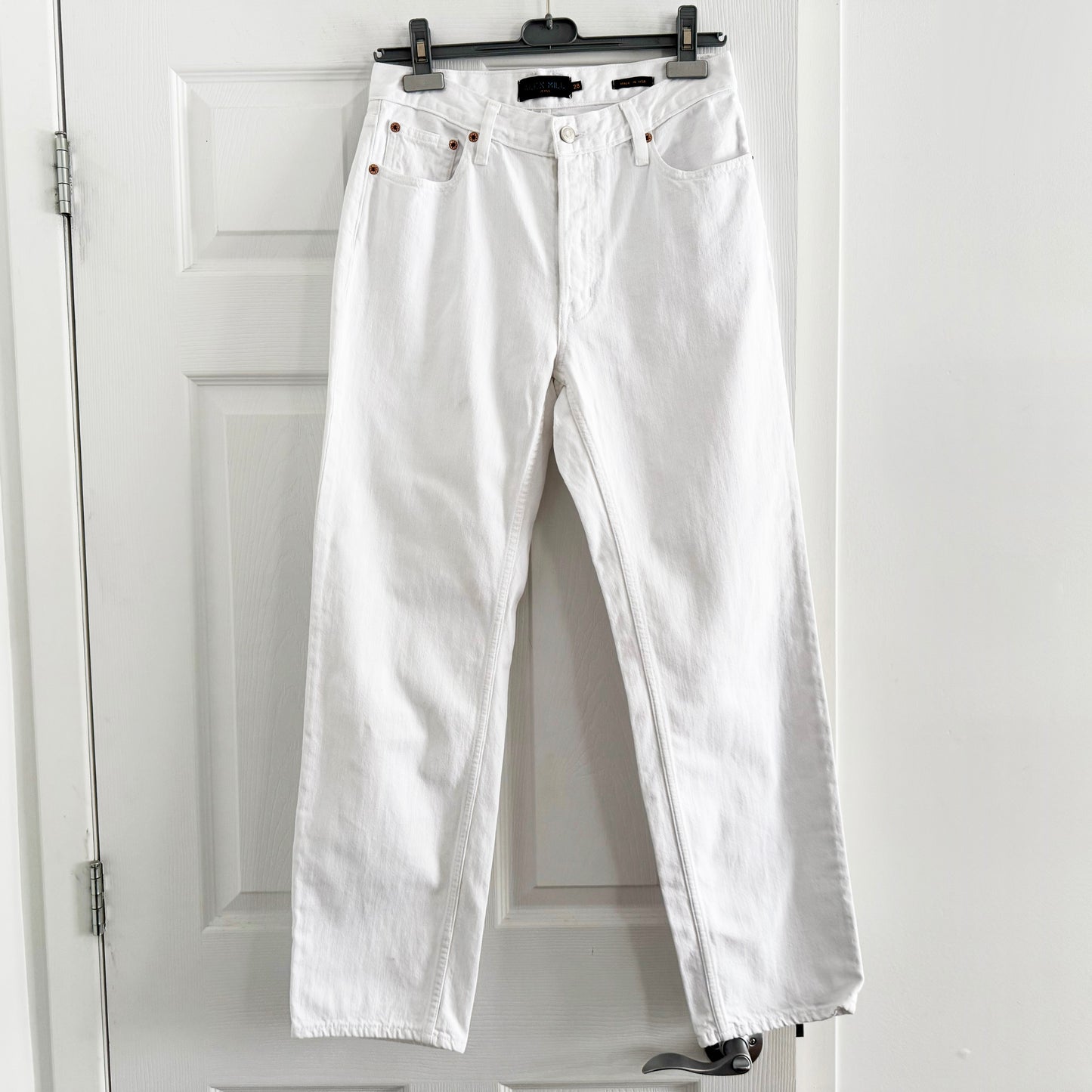 Alex Mill "Jane" Mid Rise Straight Jean in "Shiro" White Wash, size 28 (fits 27/28)