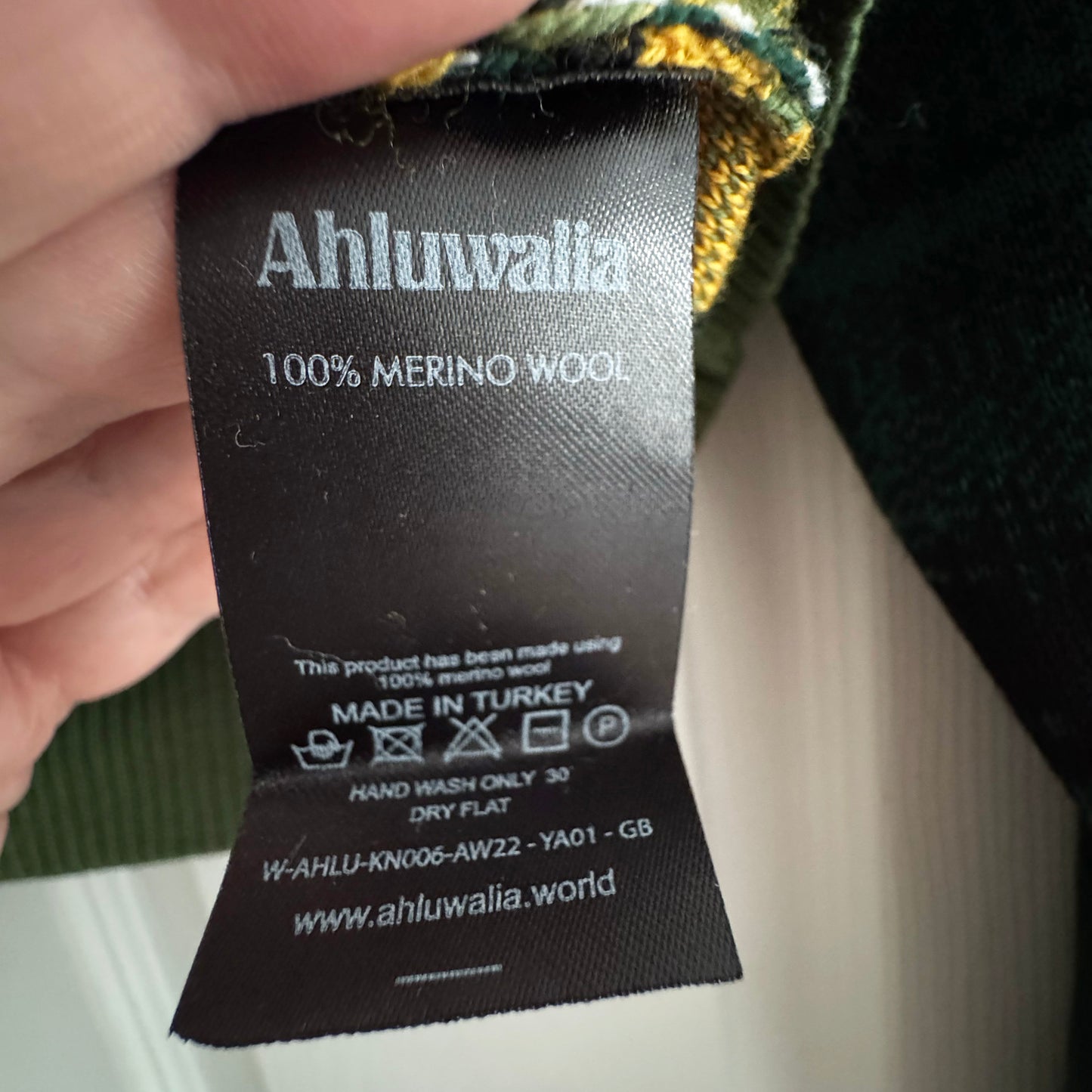 Ahluwalia "Augusta" Cardigan in Green Stripe, size 16 (fits XL)