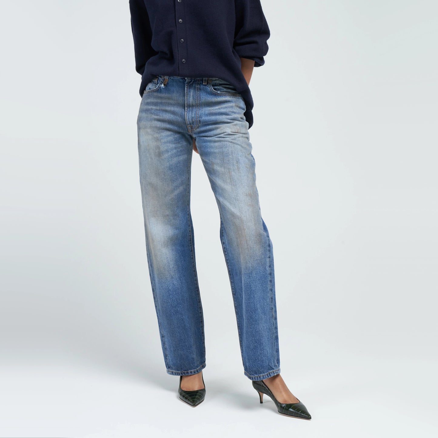 R13 "Alice" Straight Leg Jean in Amber Blue, size 26