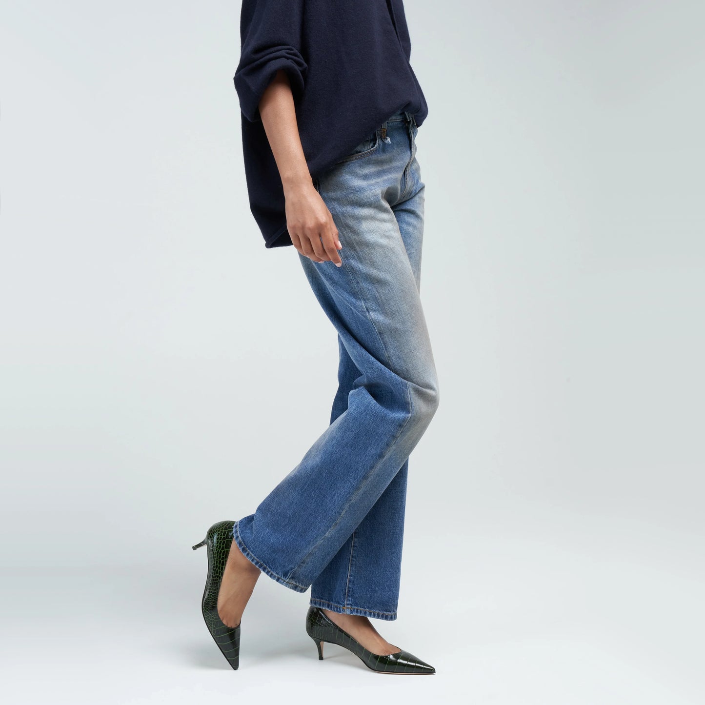 R13 "Alice" Straight Leg Jean in Amber Blue, size 26