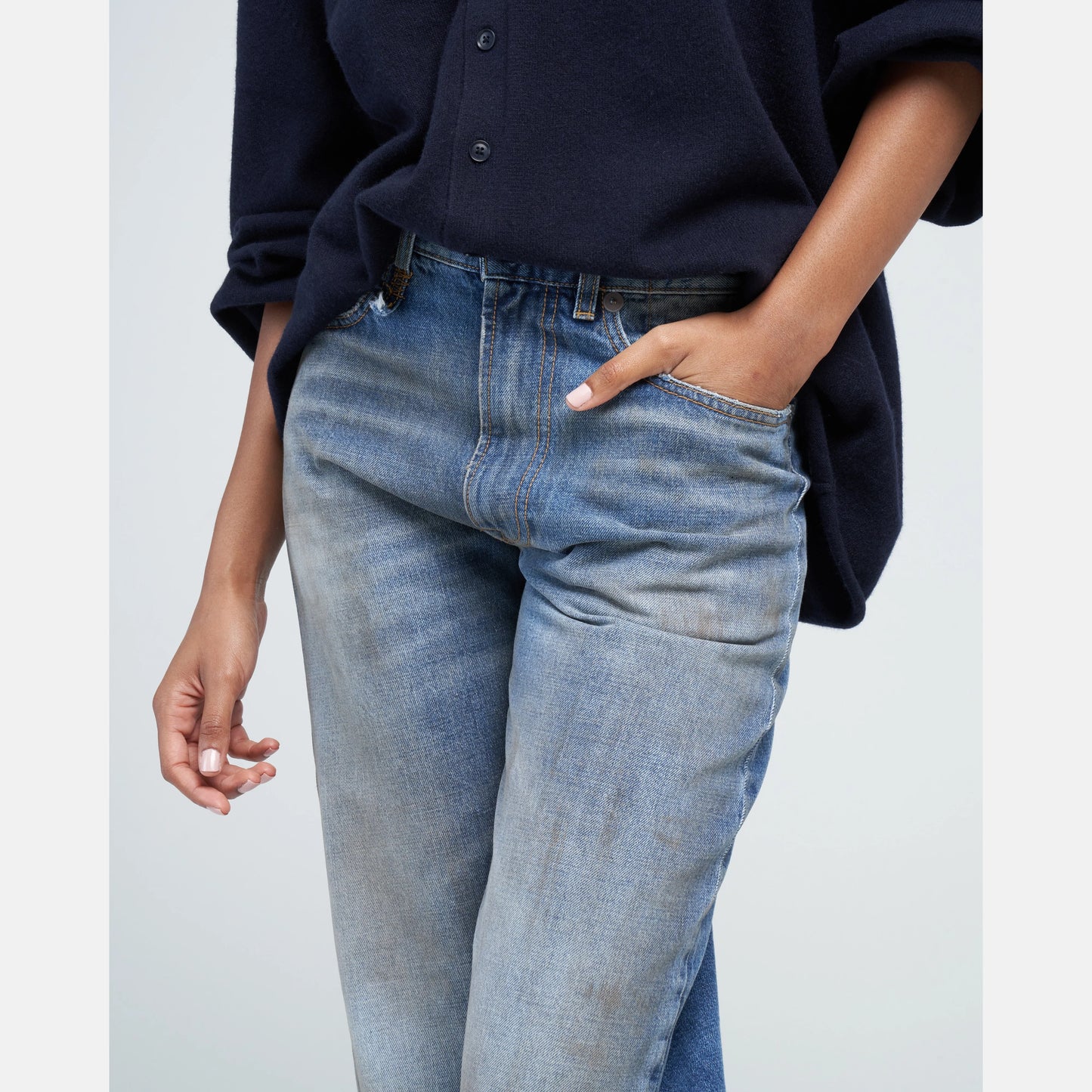 R13 "Alice" Straight Leg Jean in Amber Blue, size 26