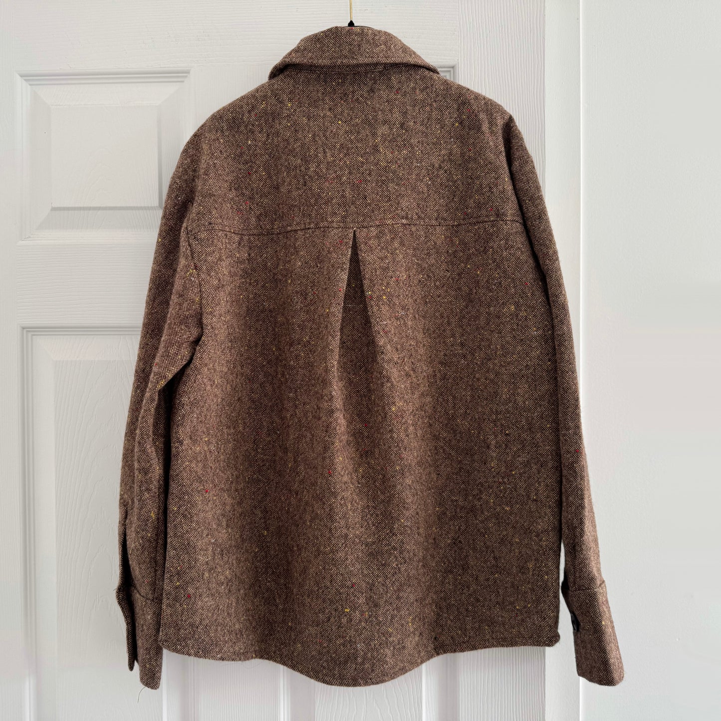 Aligne "Charlie" Wool Overshirt in Brown, size Small