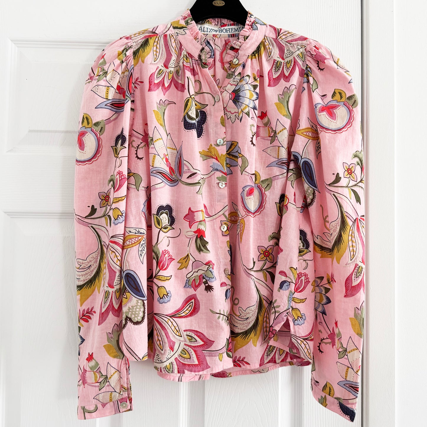 Alix of Bohemia "Amaro Blossom" Blouse in Pink Cherry, size XS