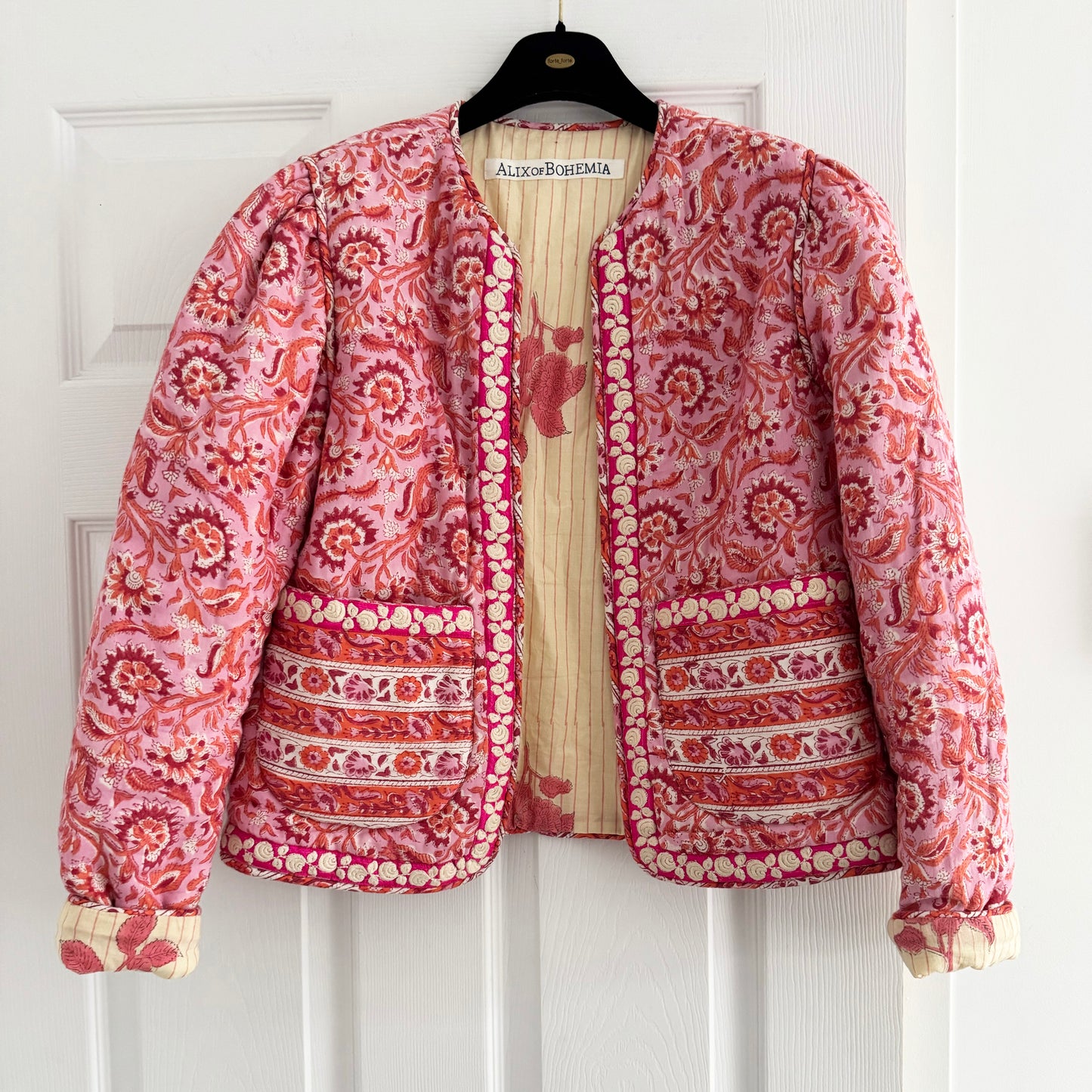 Alix of Bohemia "Hudson" Printed Jacket in Hydrangea Pink, Size XS
