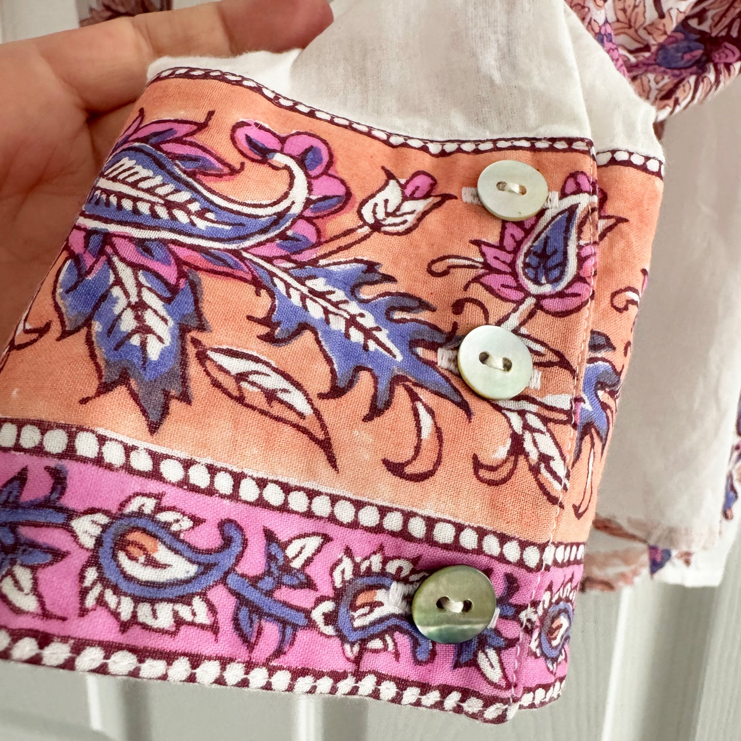 Alix of Bohemia "Annabel" Blouse in Fig Flower Print, size Small