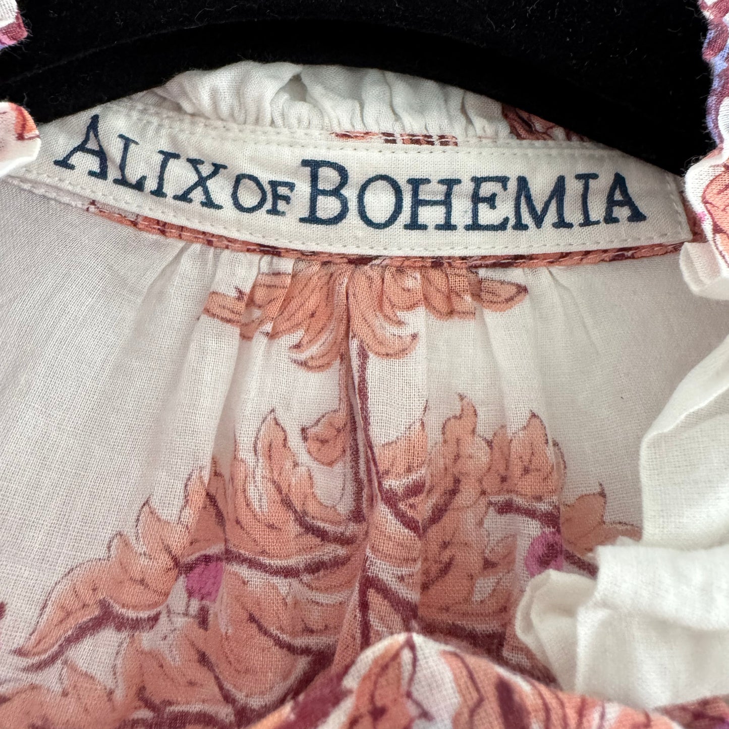 Alix of Bohemia "Annabel" Blouse in Fig Flower Print, size Small