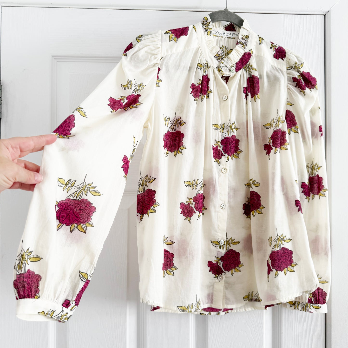 Alix of Bohemia "Annabel" Blouse in Cerise, size XS