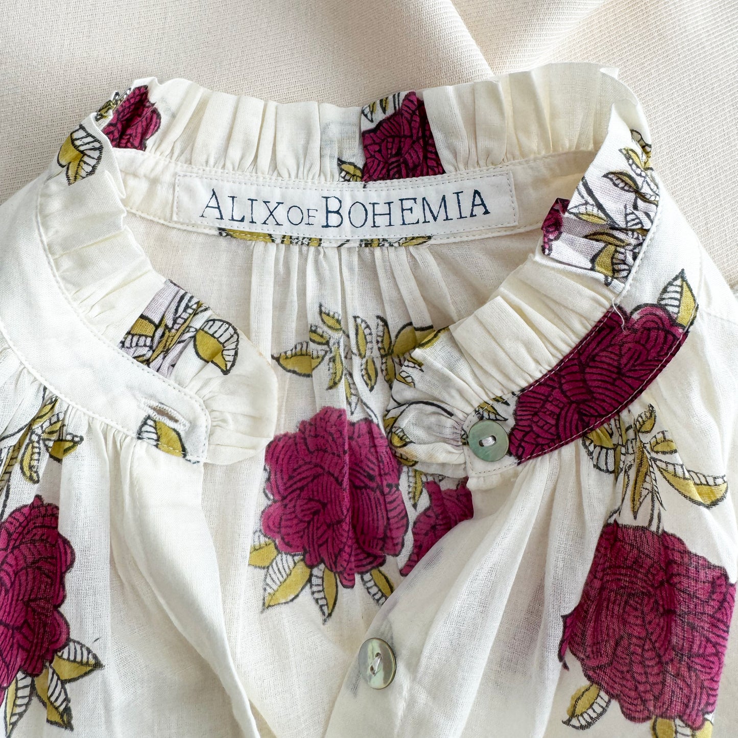 Alix of Bohemia "Annabel" Blouse in Cerise, size XS