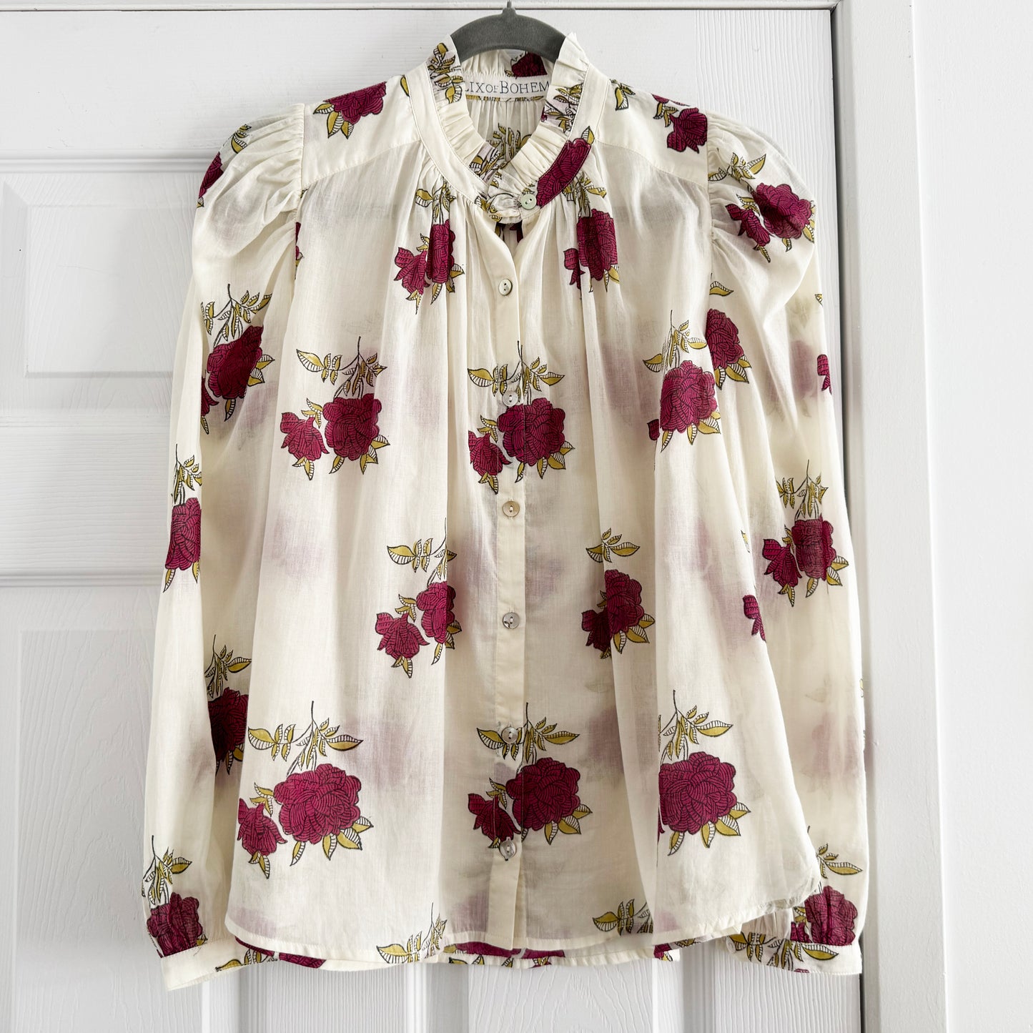 Alix of Bohemia "Annabel" Blouse in Cerise, size XS