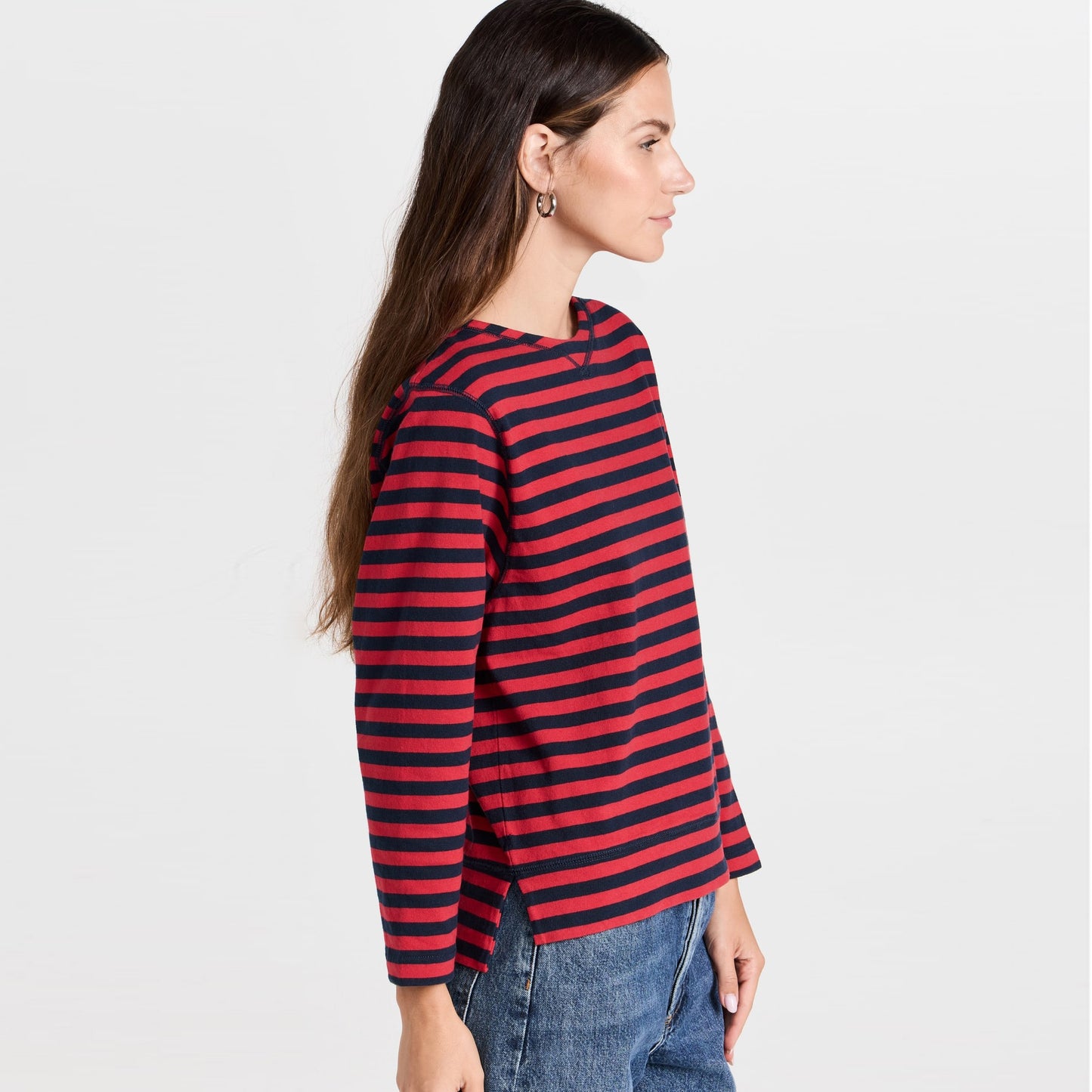 Alex Mill "Lakeside" Stripe Tee in Red/Blue, size Small