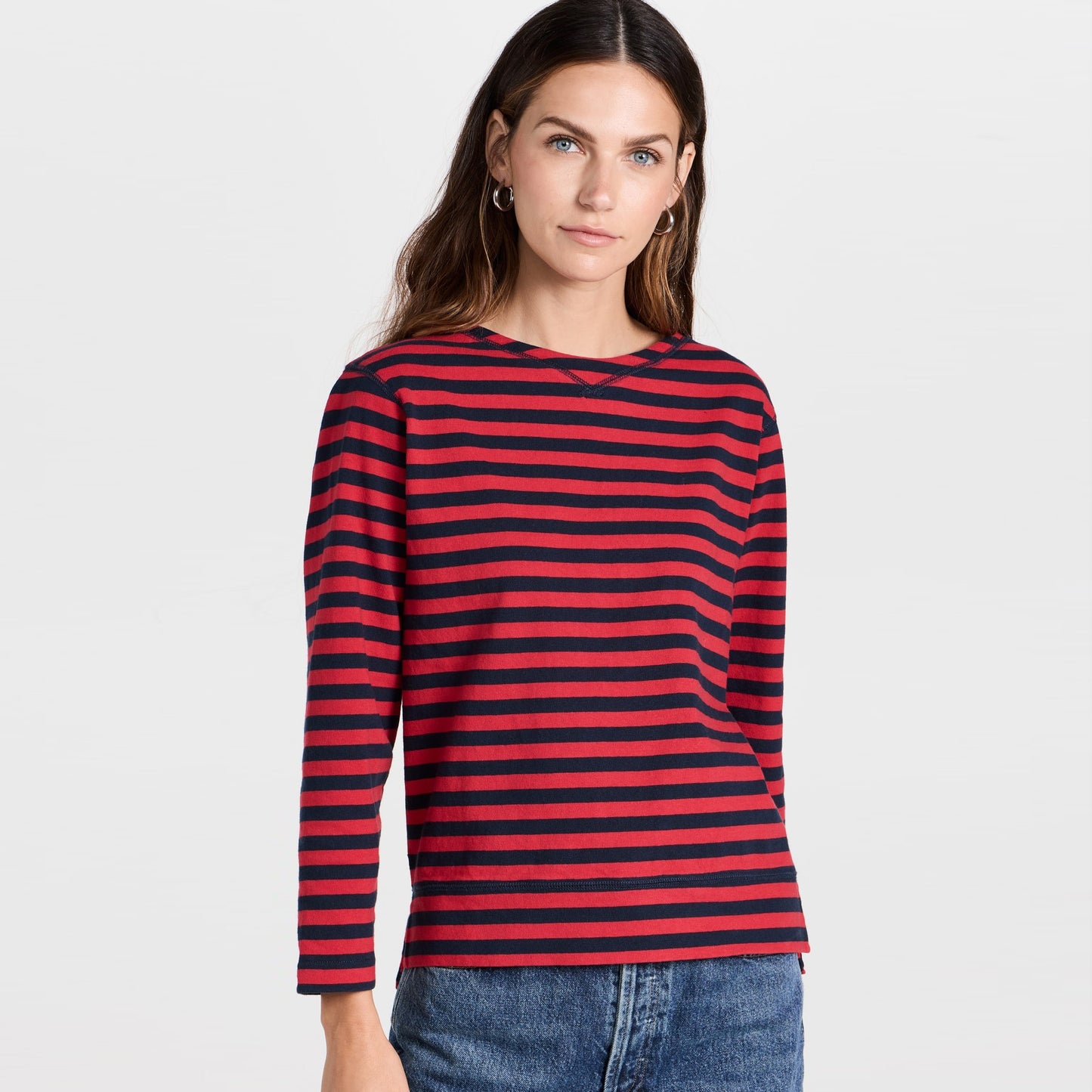 Alex Mill "Lakeside" Stripe Tee in Red/Blue, size Small