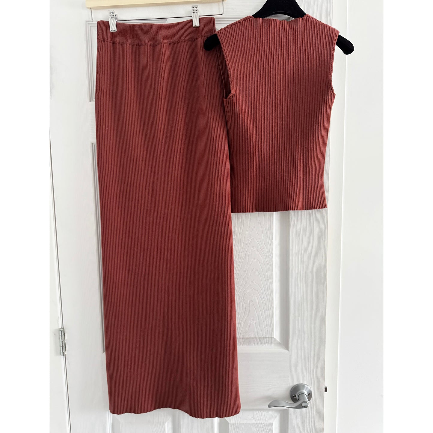 And Or Collective Ribbed Knit Set in "Sedona", size "1" top, size "2" skirt