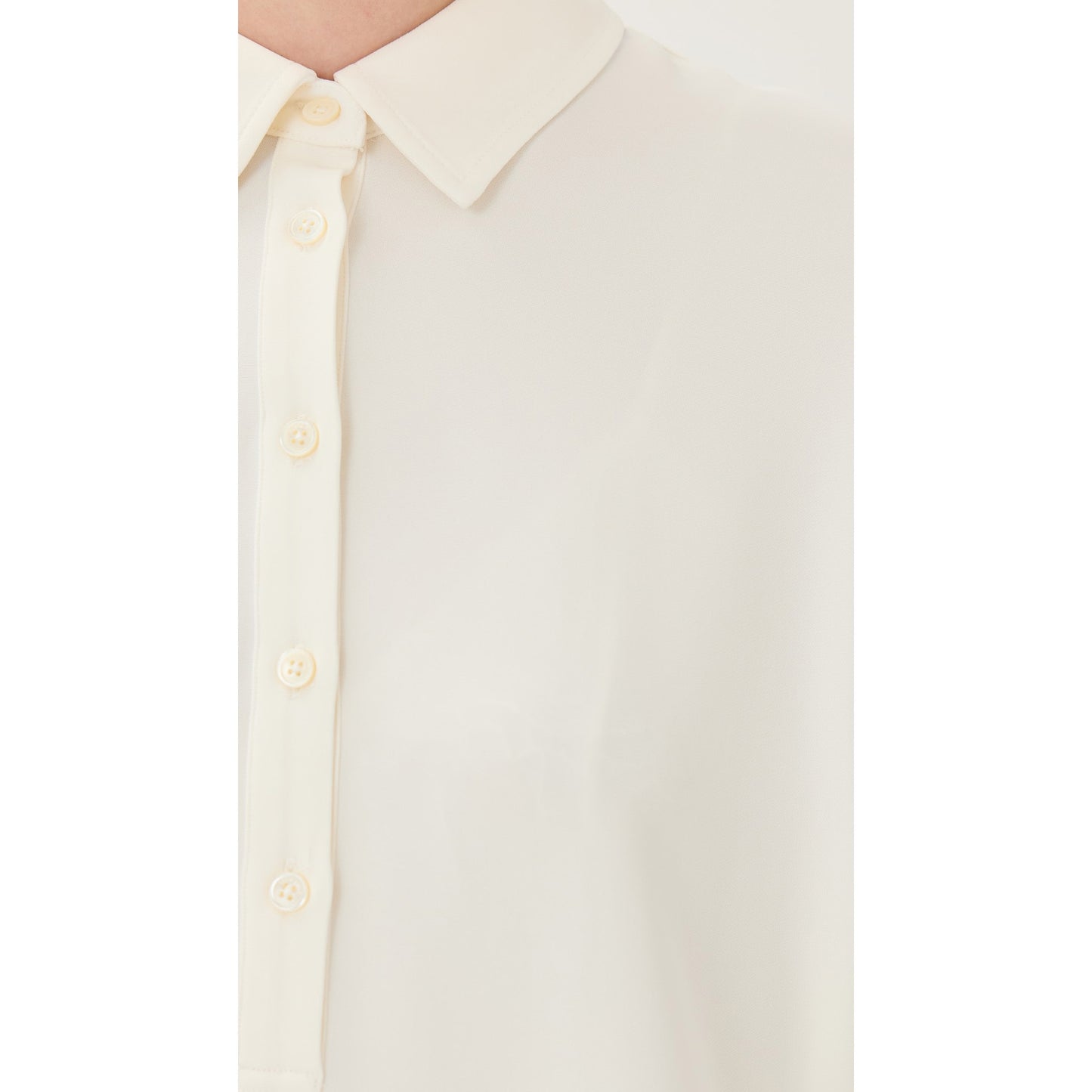 Anine Bing "Lake" Pullover Crepe Shirt in Ivory, size Small