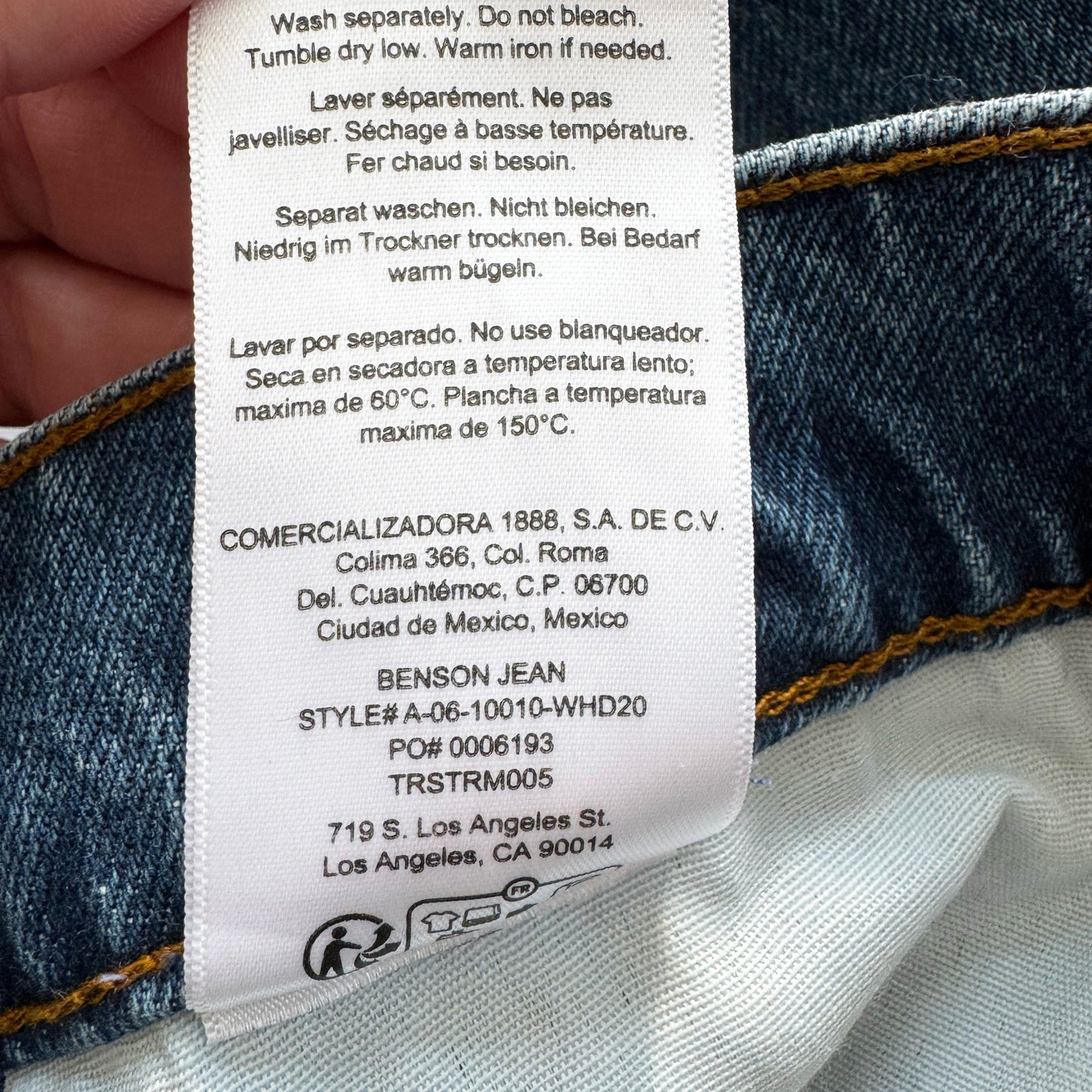 Anine Bing "Benson" Jeans in Blue, size 28