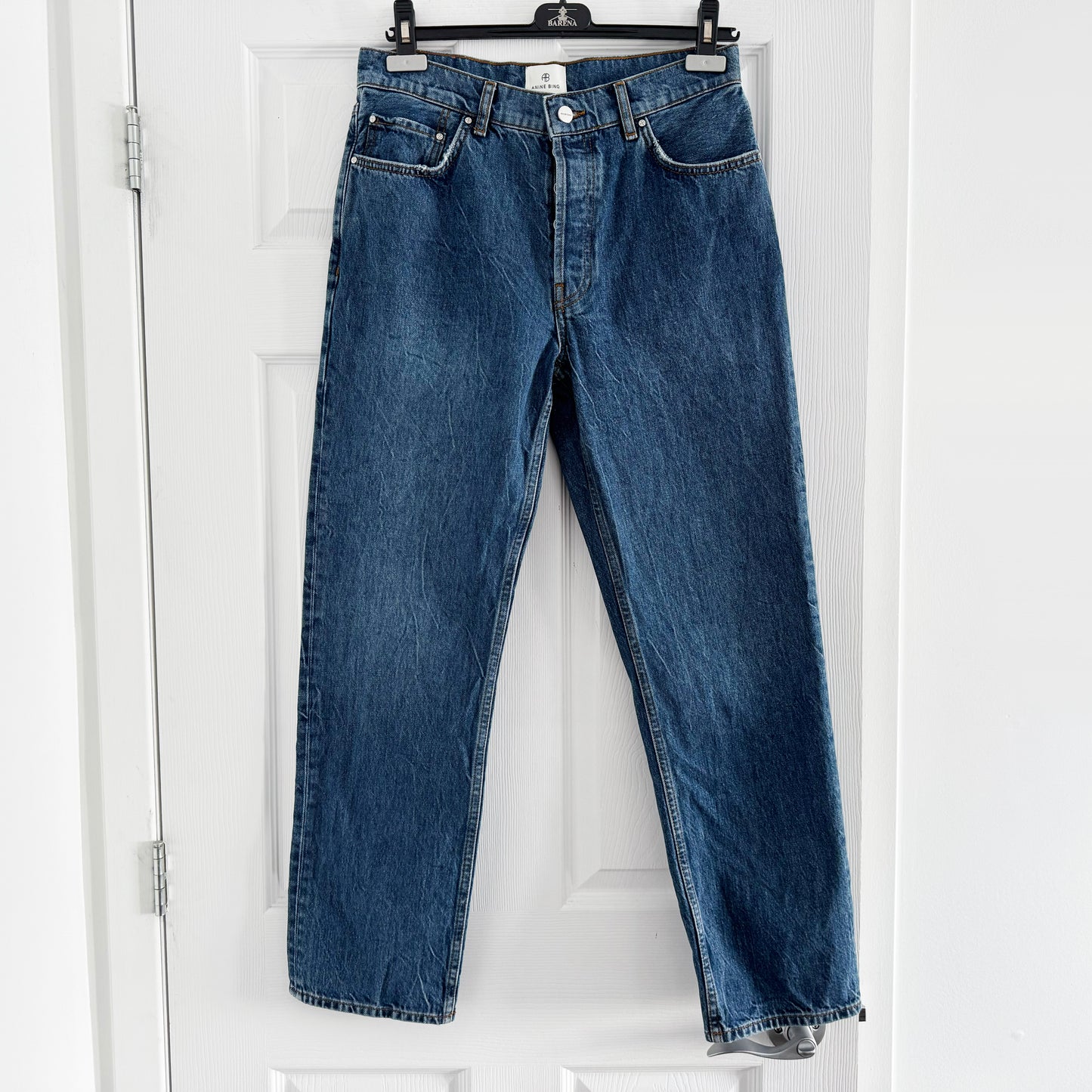 Anine Bing "Benson" Jeans in Blue, size 28