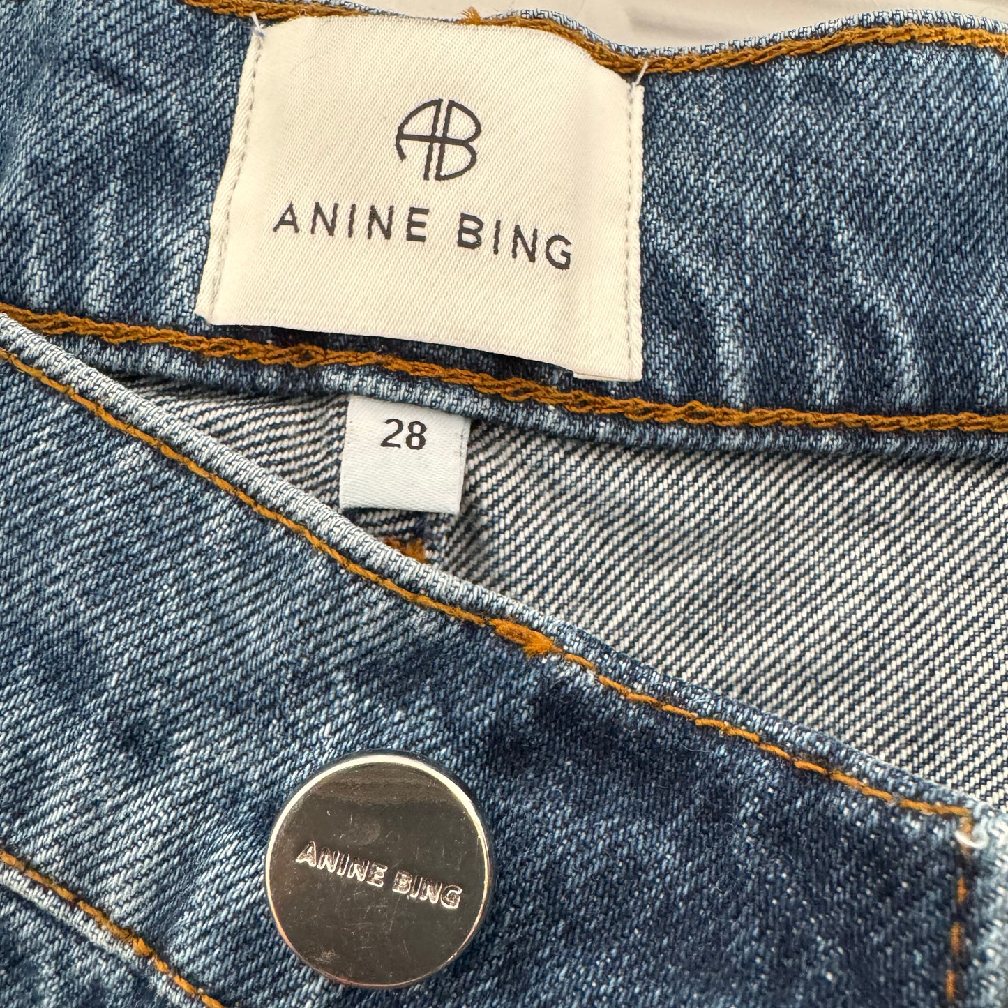 Anine Bing "Benson" Jeans in Blue, size 28
