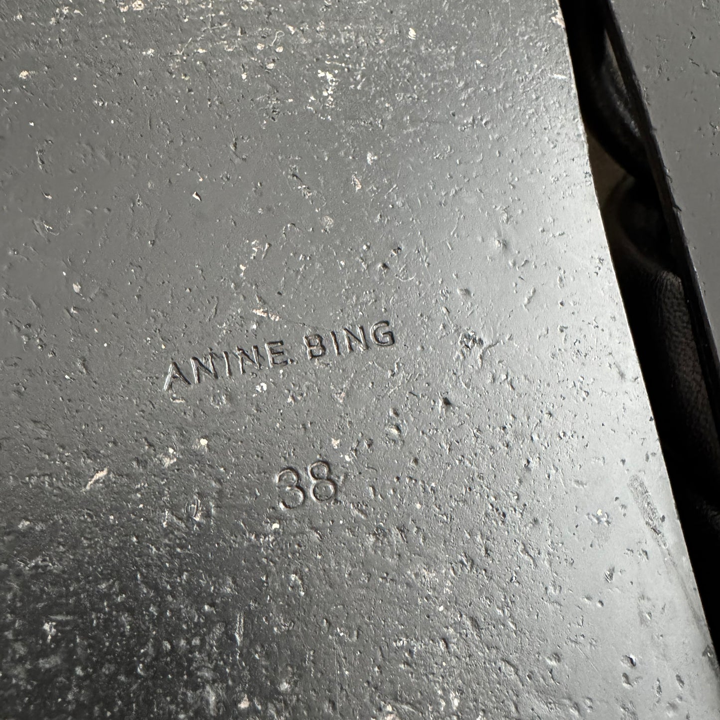 Anine Bing "Lizzie" Leather Slides in Black, size 38