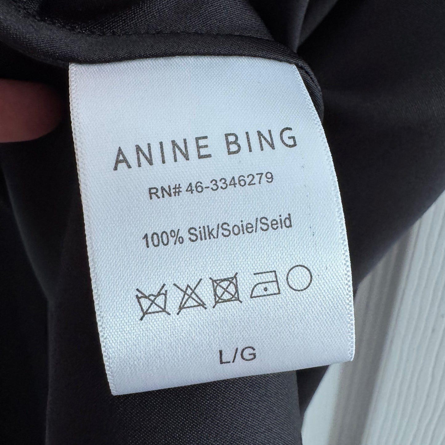 Anine Bing Black Satin "Bar" Skirt, size Large (fits M/L)