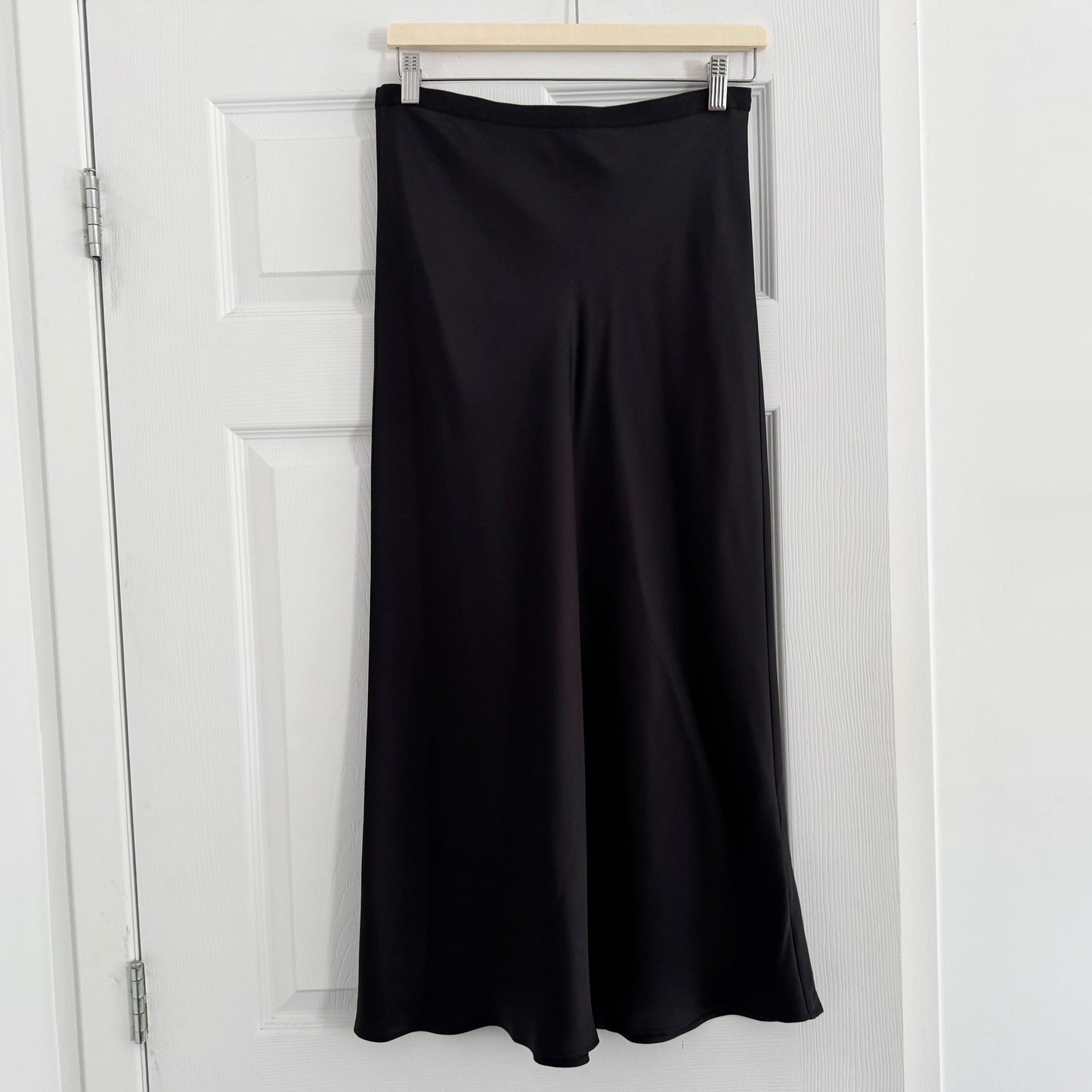 Anine Bing Black Satin "Bar" Skirt, size Large (fits M/L)