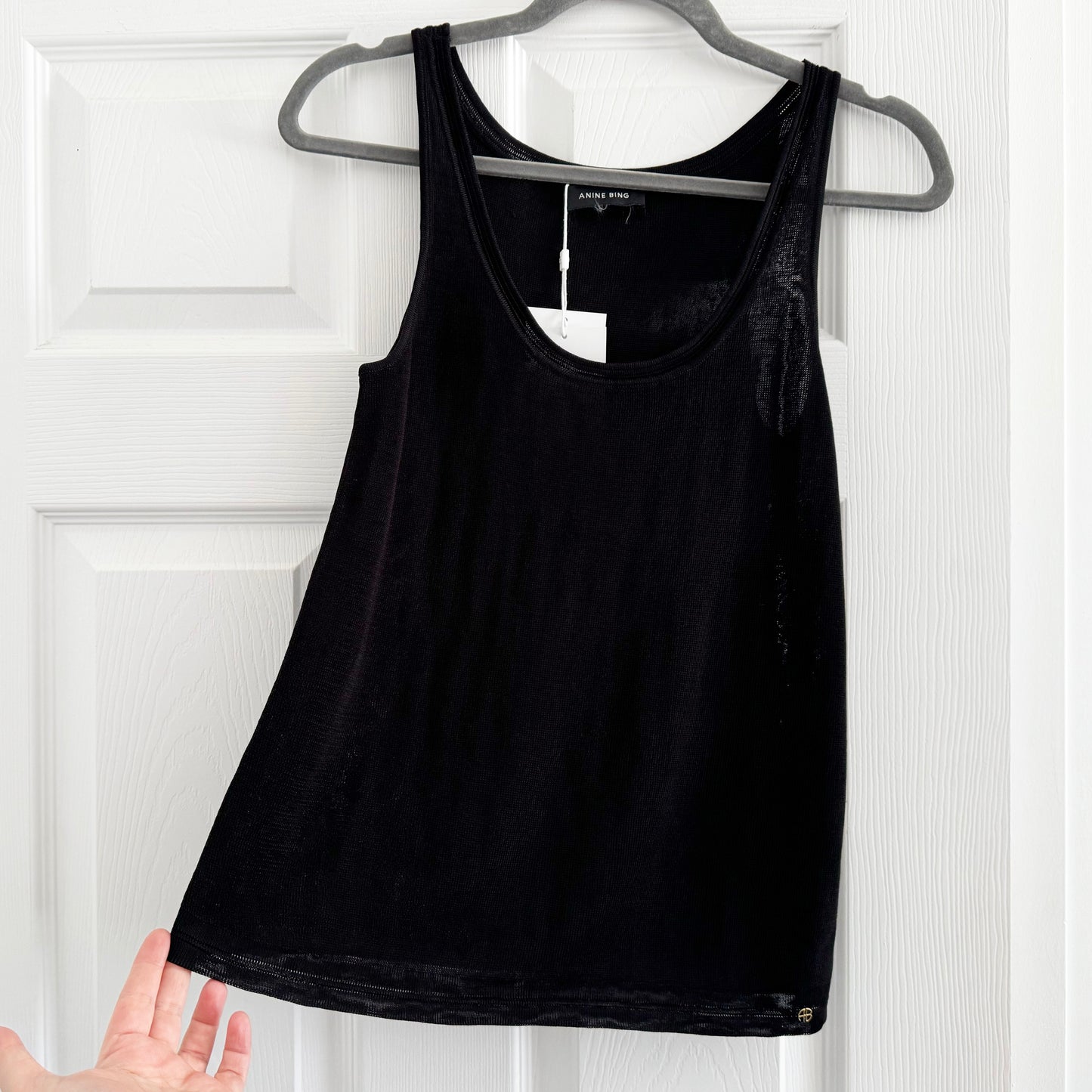 Anine Bing "Giorgio" Tank in Black, size XS